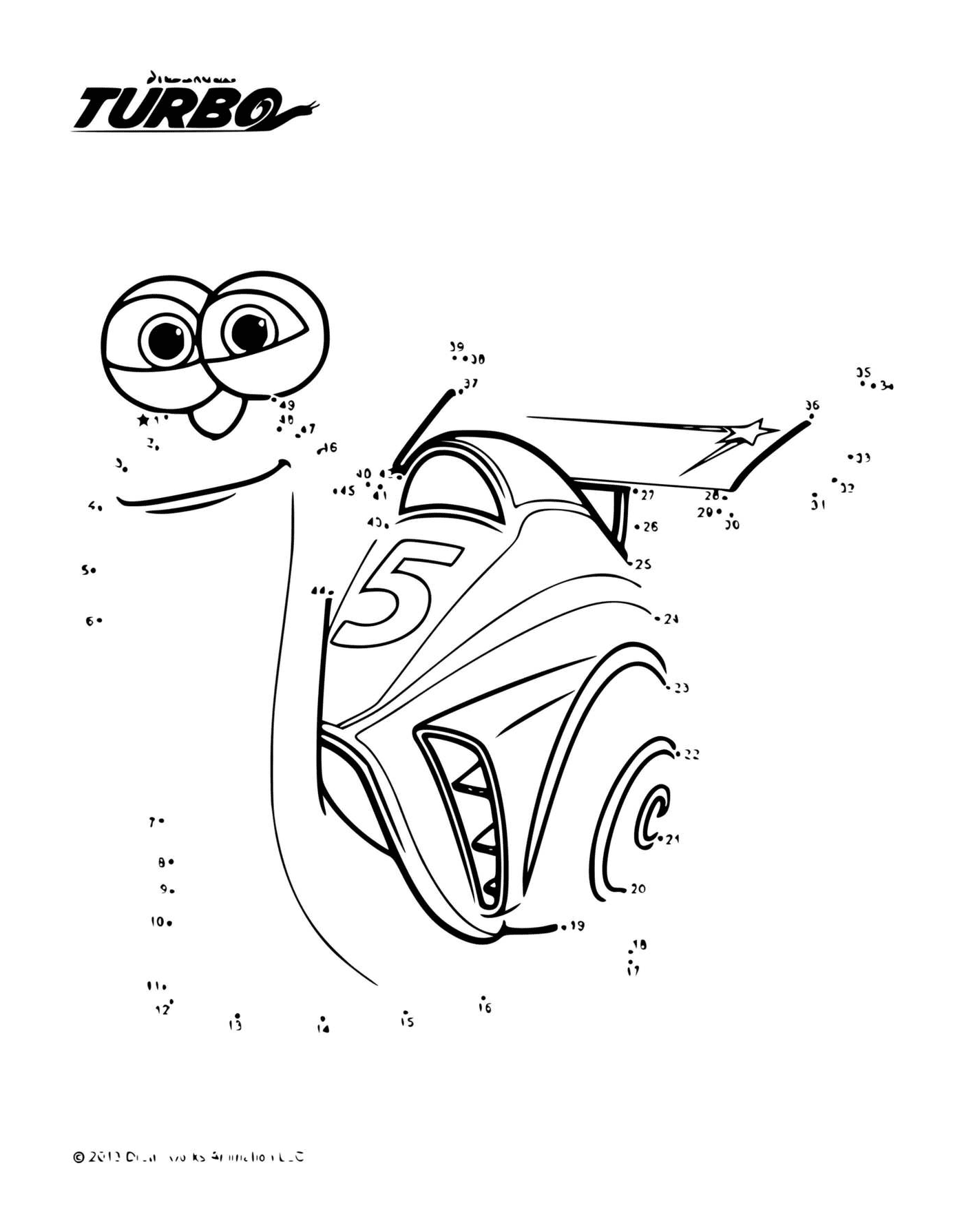  Turbo snail connects points for a race car 