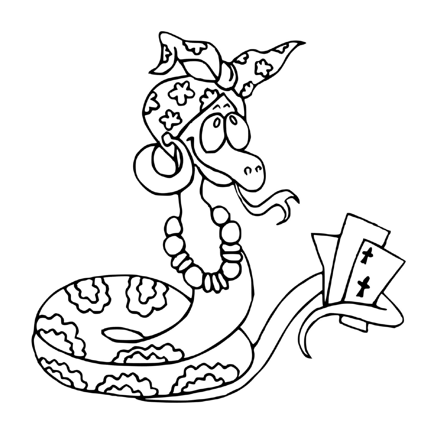  Змея играет в карты 