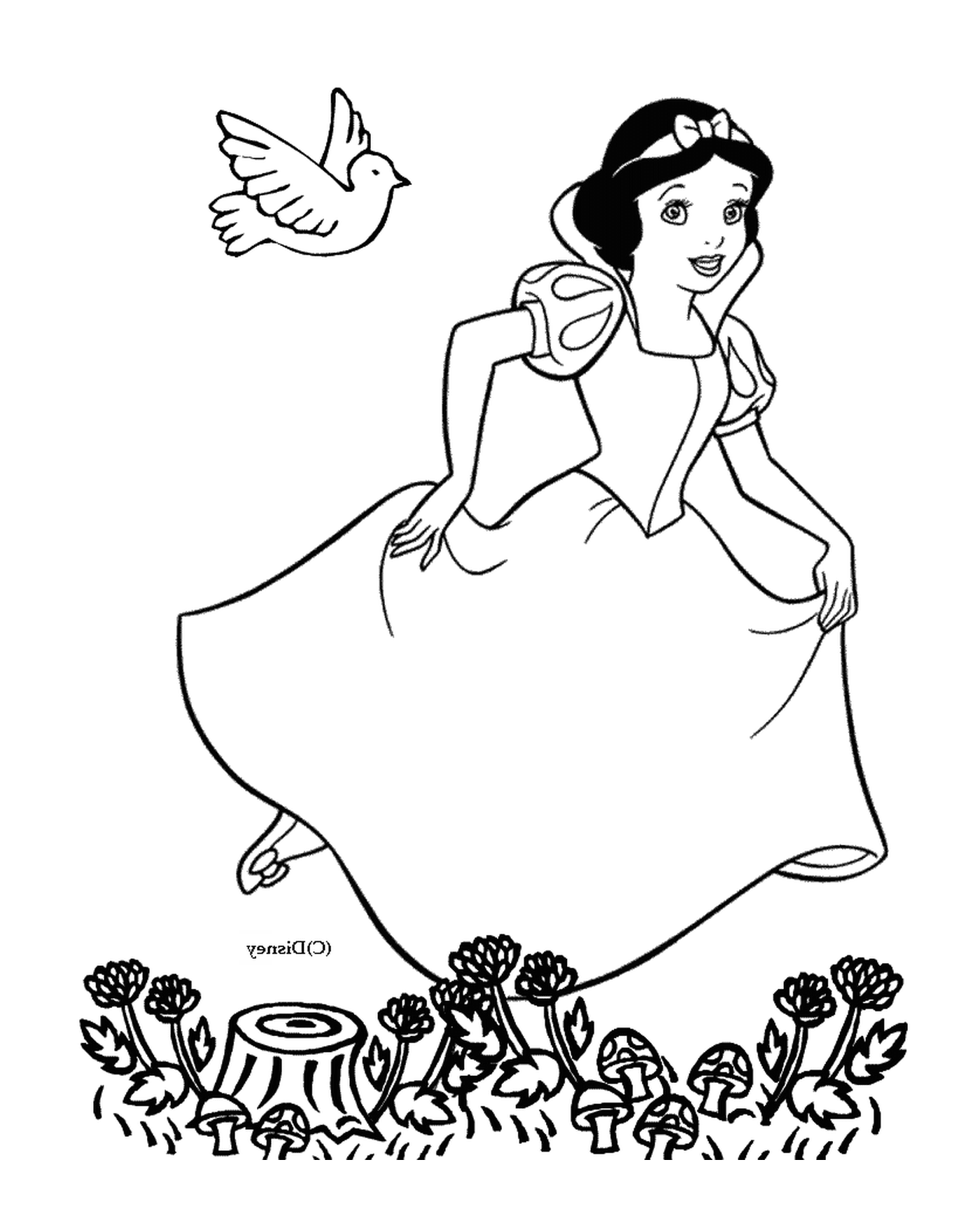  A princess with a bird 