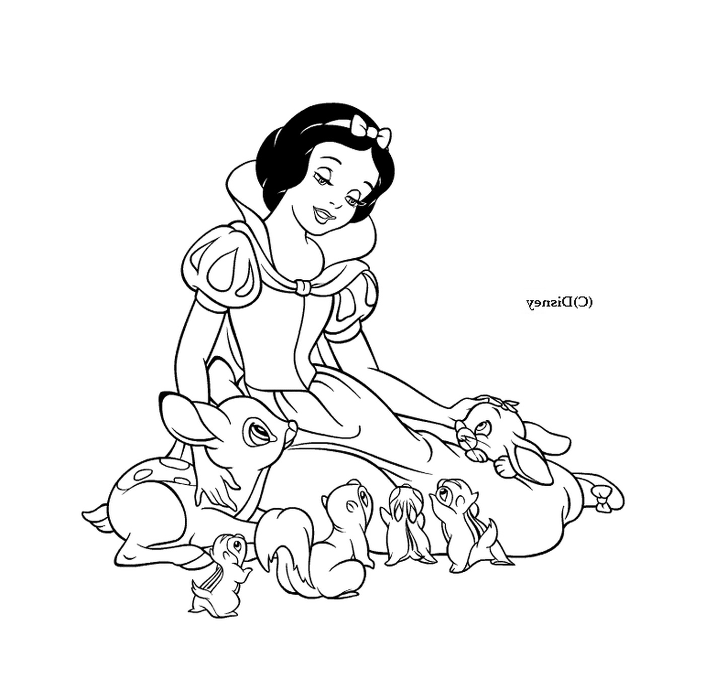  Snow White with Animals 