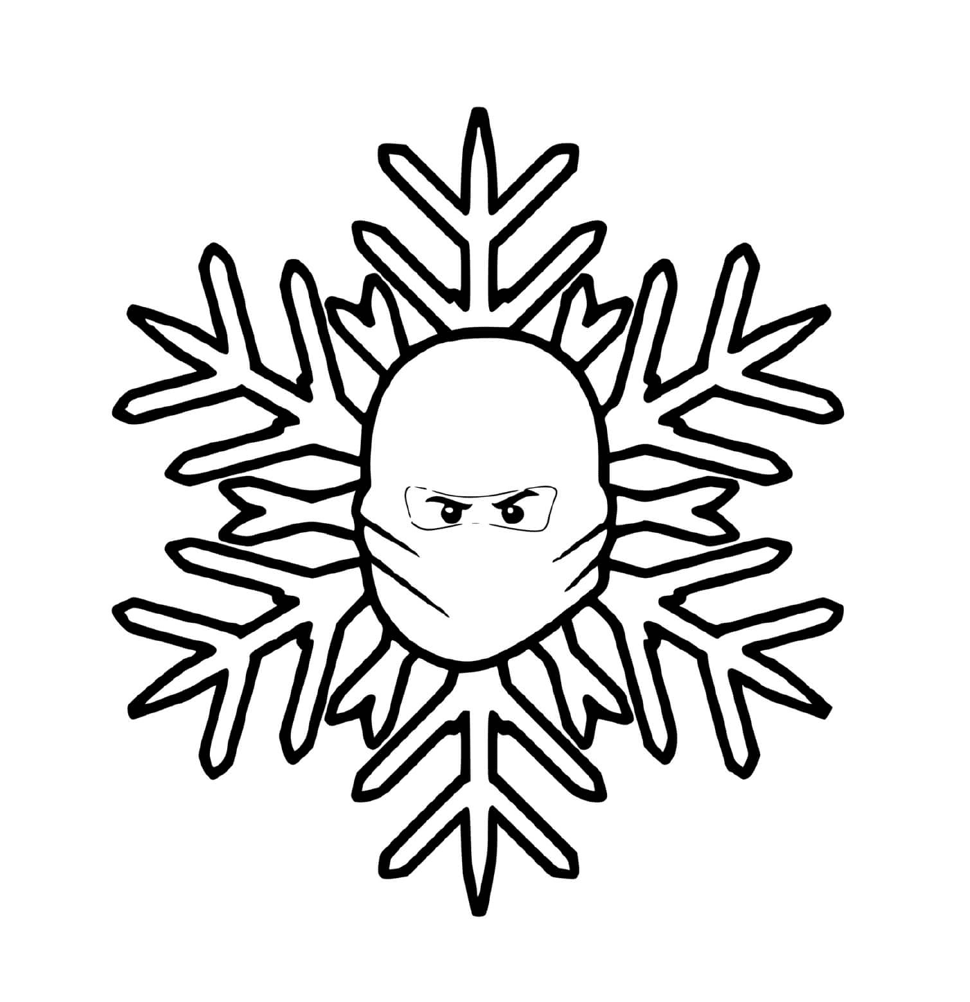  A snowflake with a ninja mask 