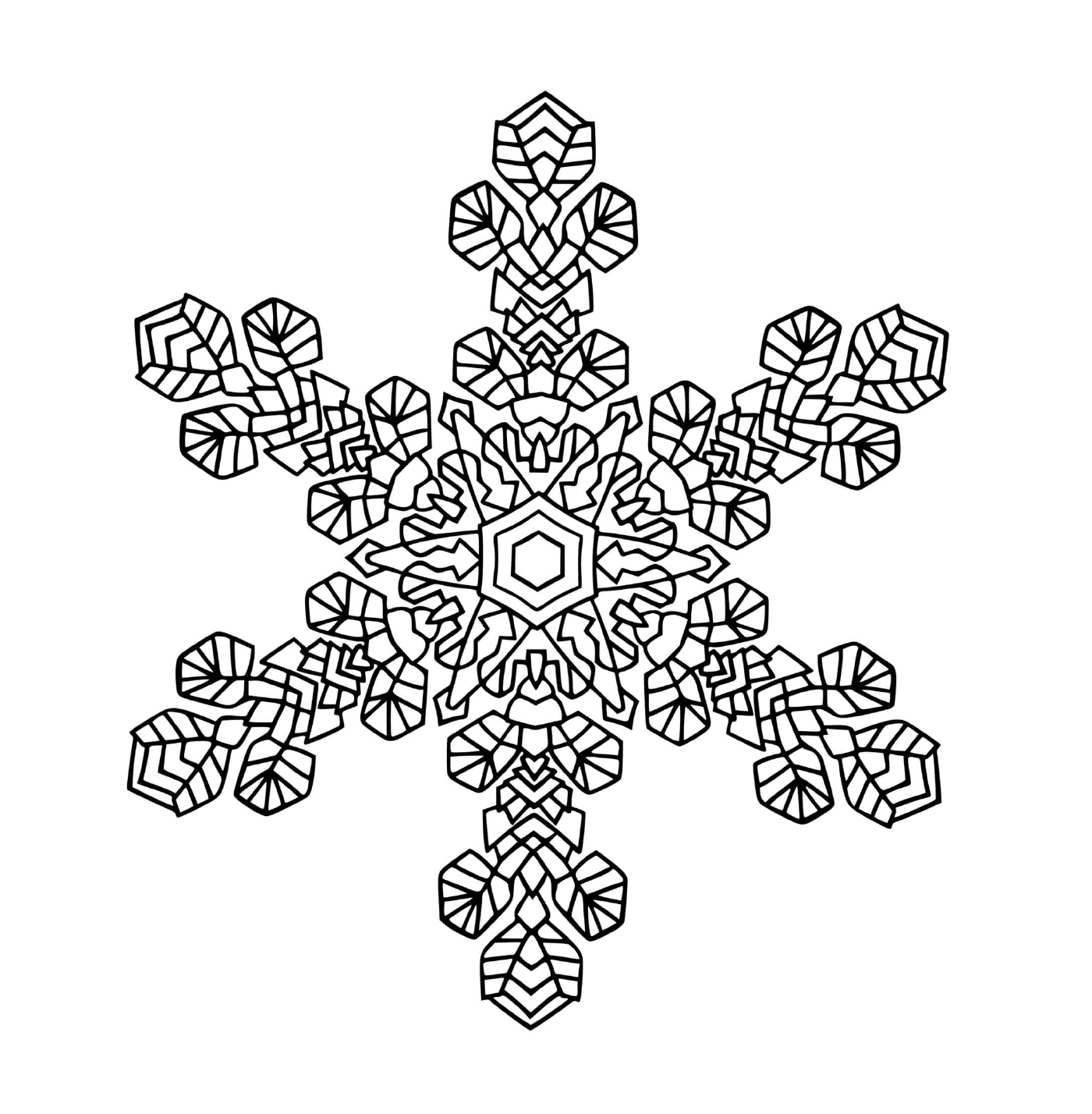  Eine schöne Schneeflocke in Mandala 