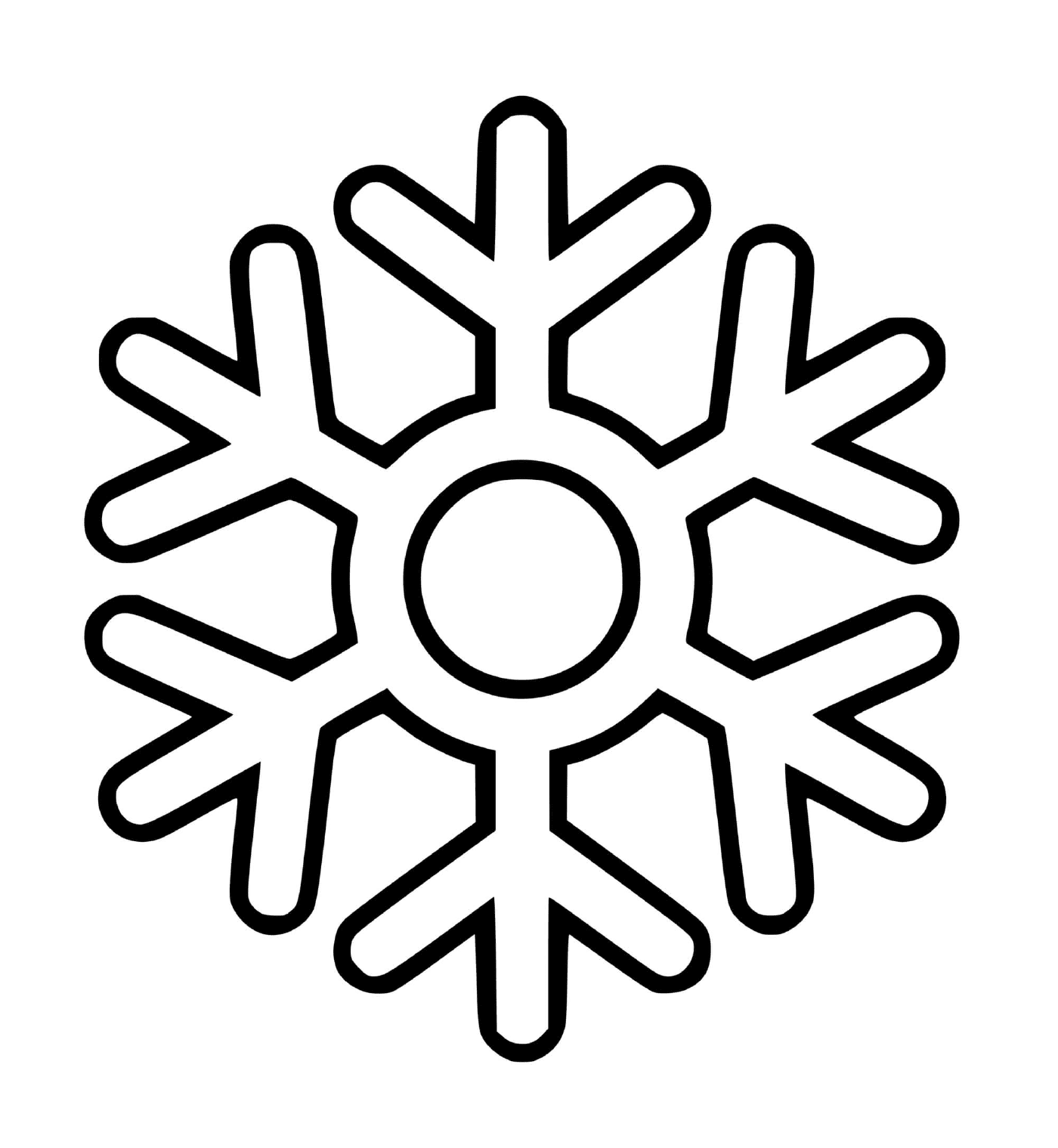  Eine Schneeflocke mit einem einfachen Kreis 
