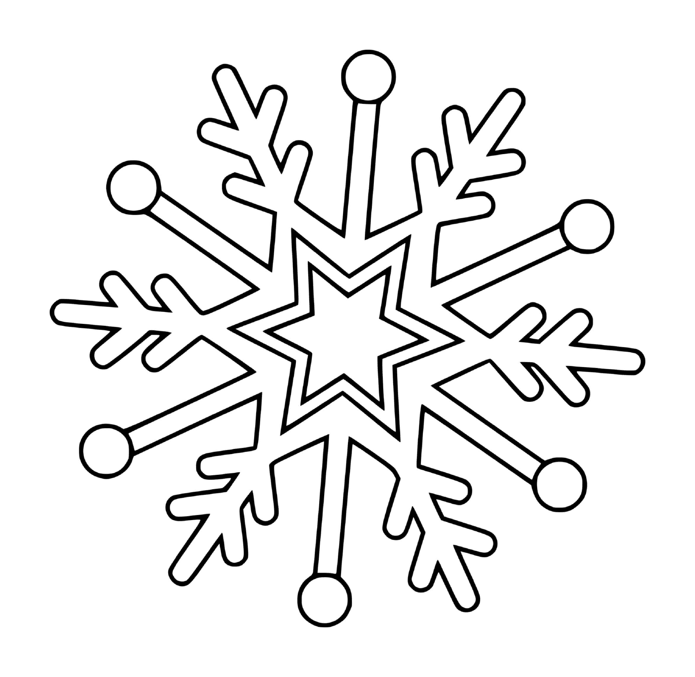  Un fiocco di neve con una stella e un albero 