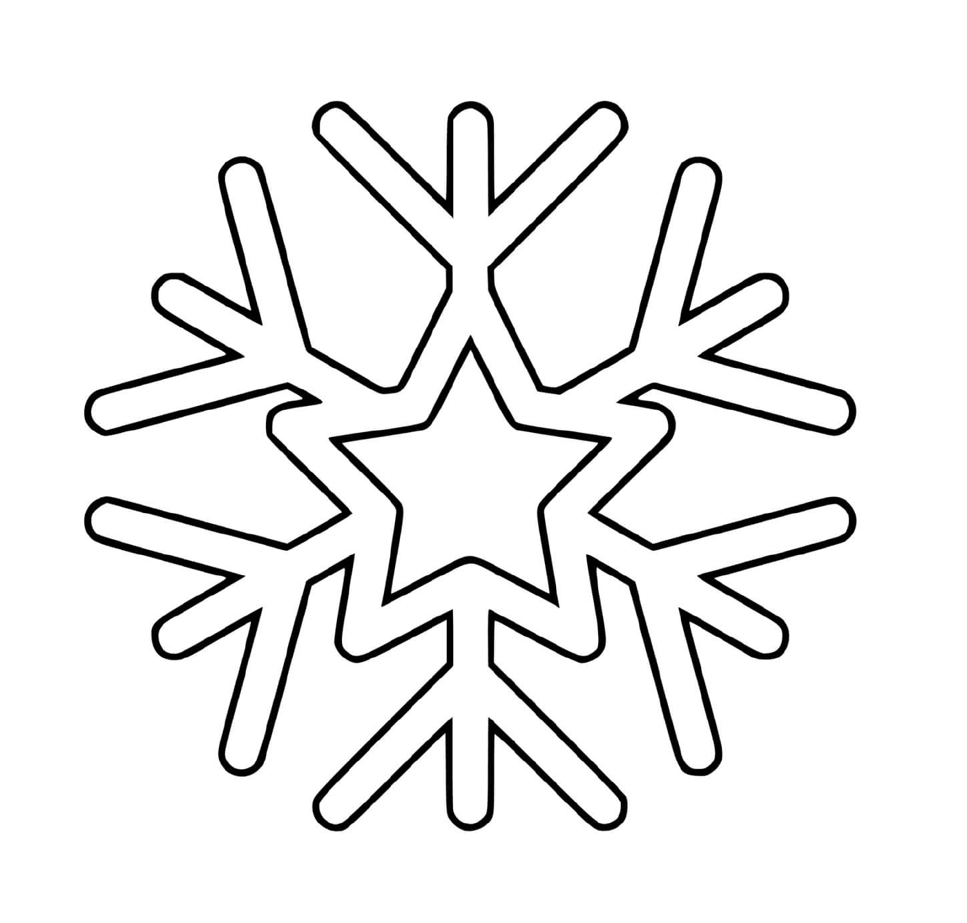  Eine Schneeflocke mit einem Stern 