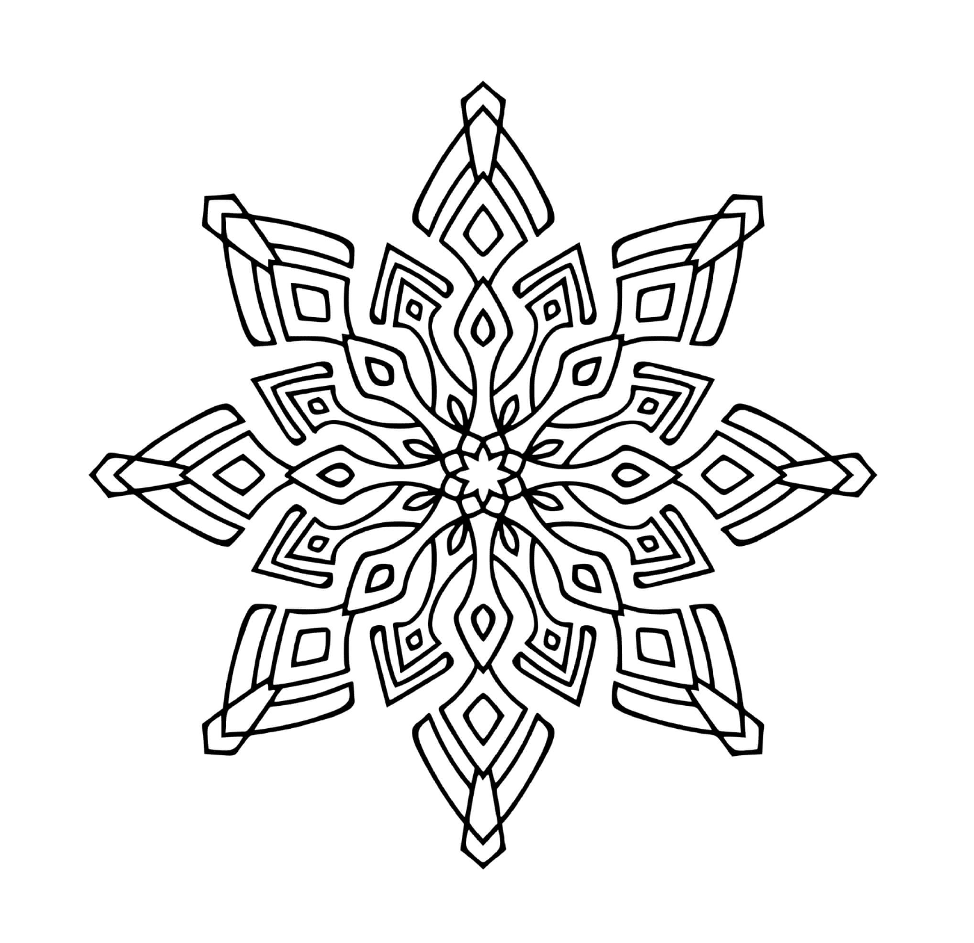  Un moderno diseño de copo de nieve en mandala 