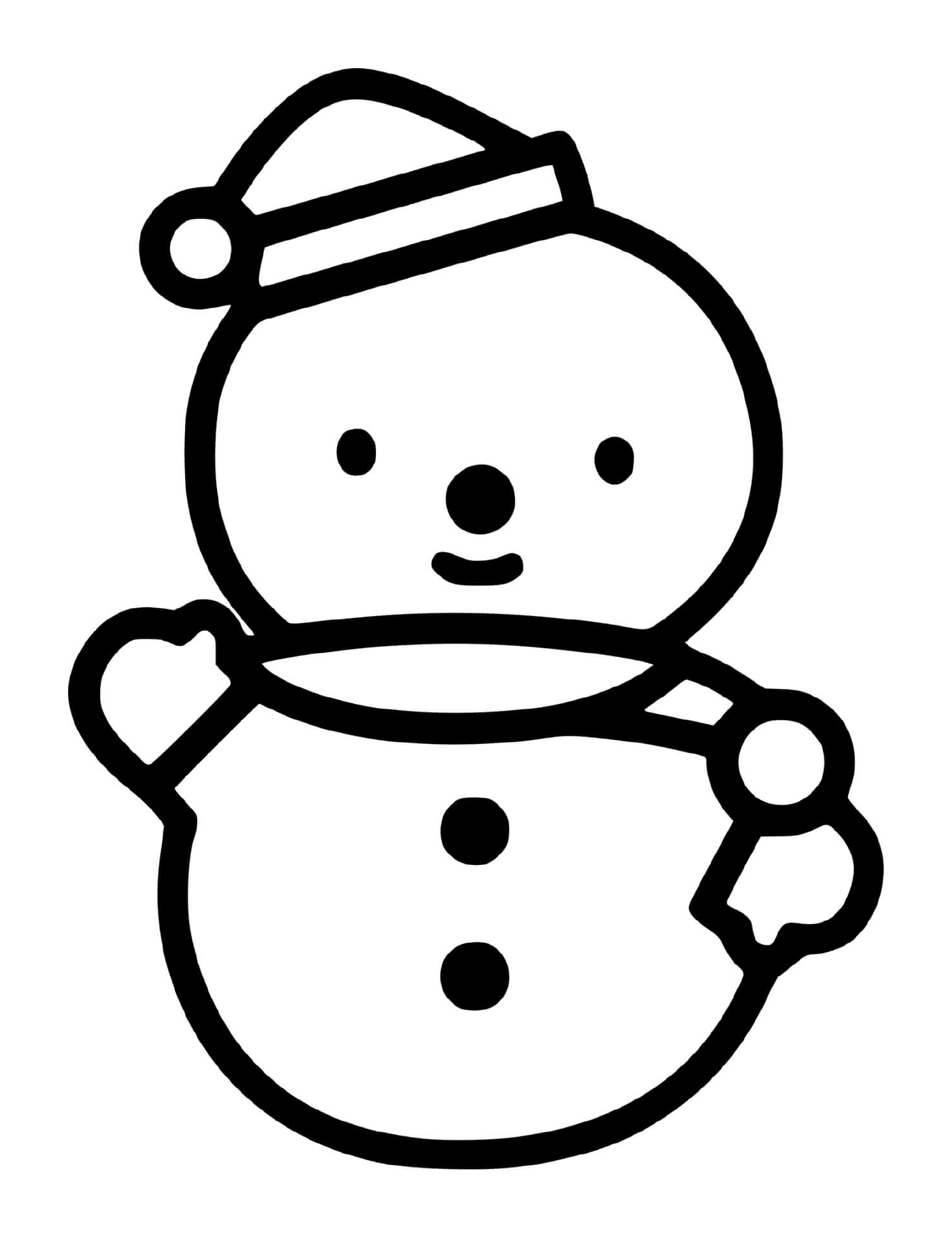  Un pupazzo di neve facile da disegnare 