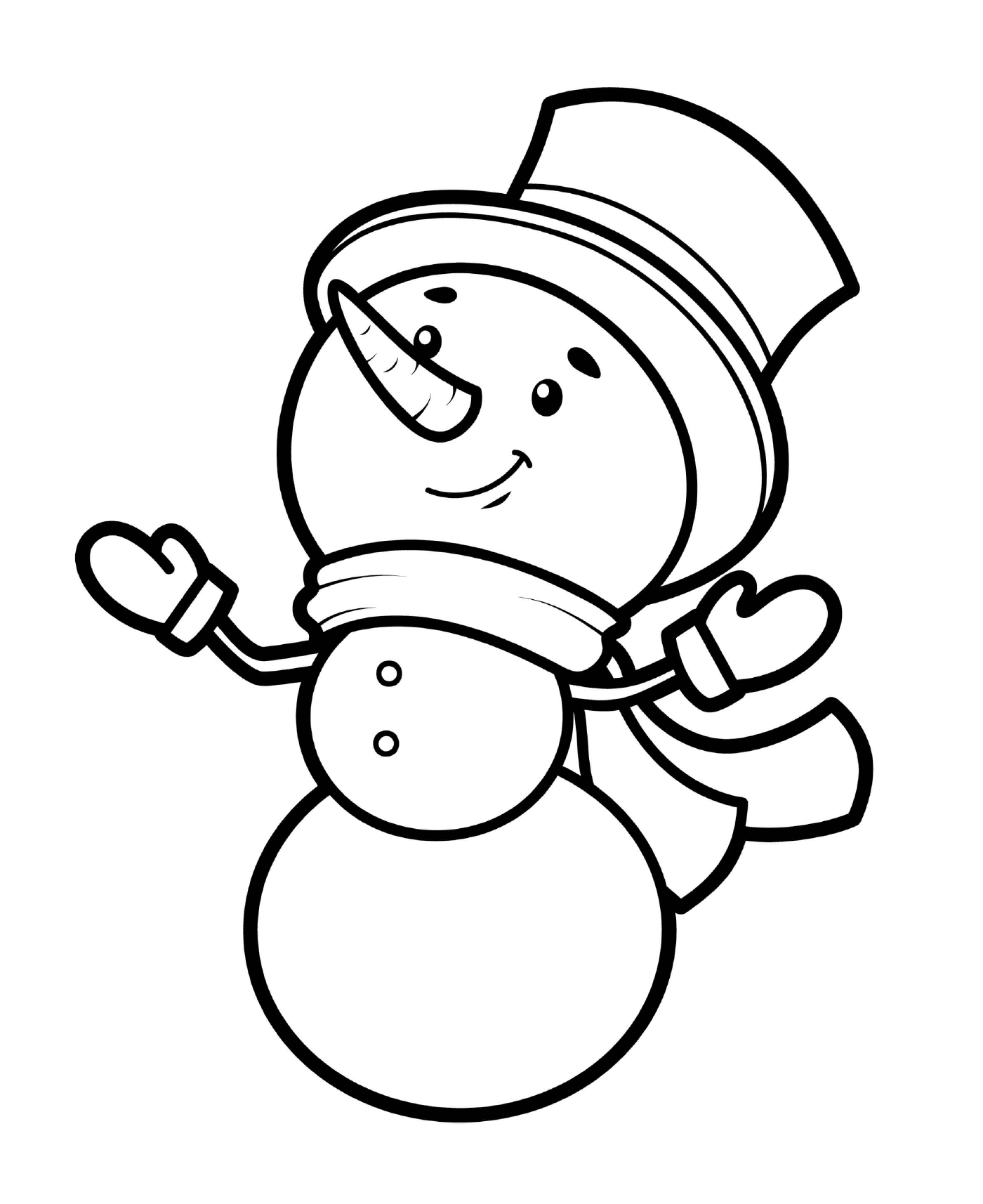  Un muñeco de nieve sonriente 