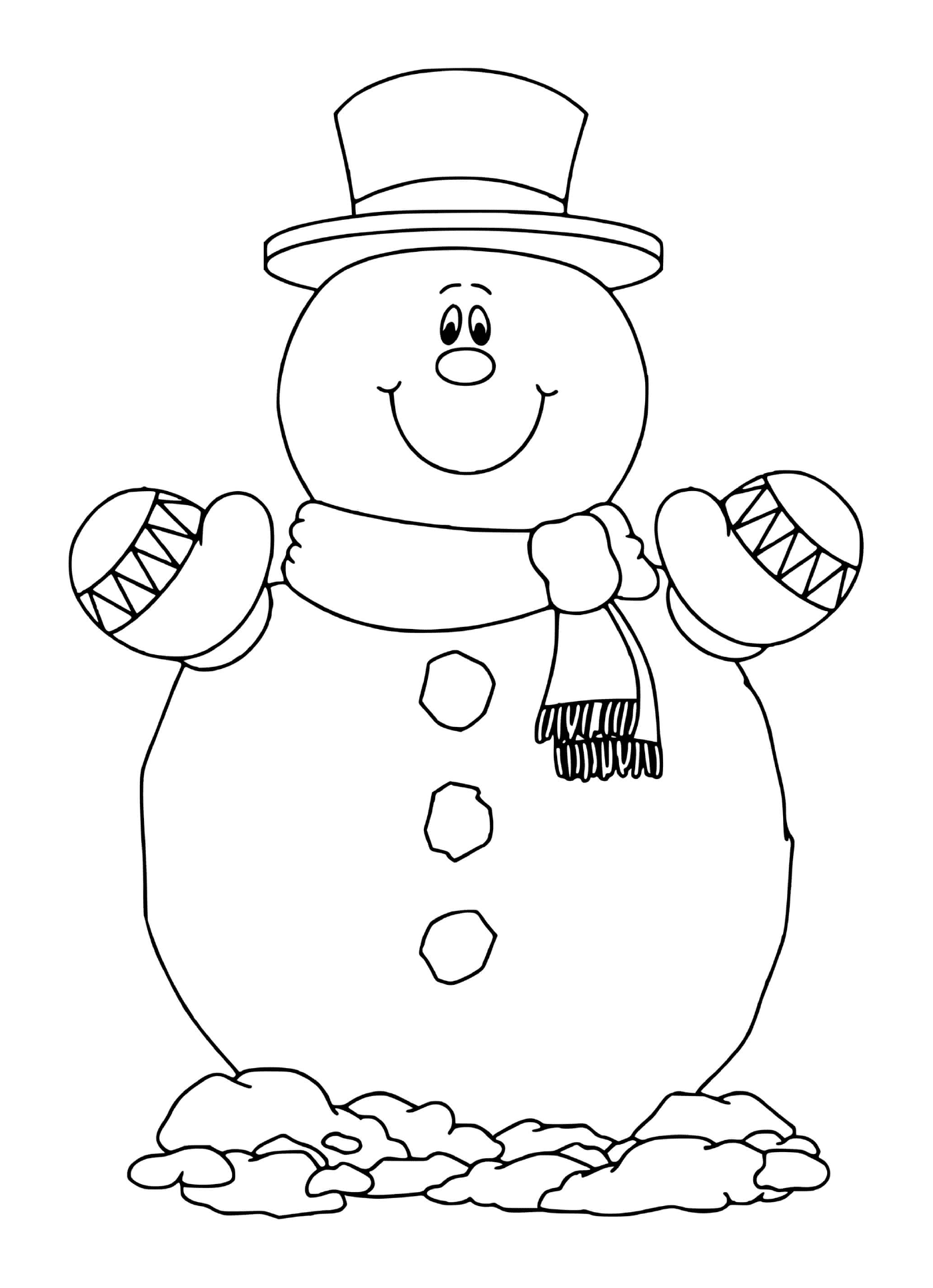  Классический снеговик с улыбкой 