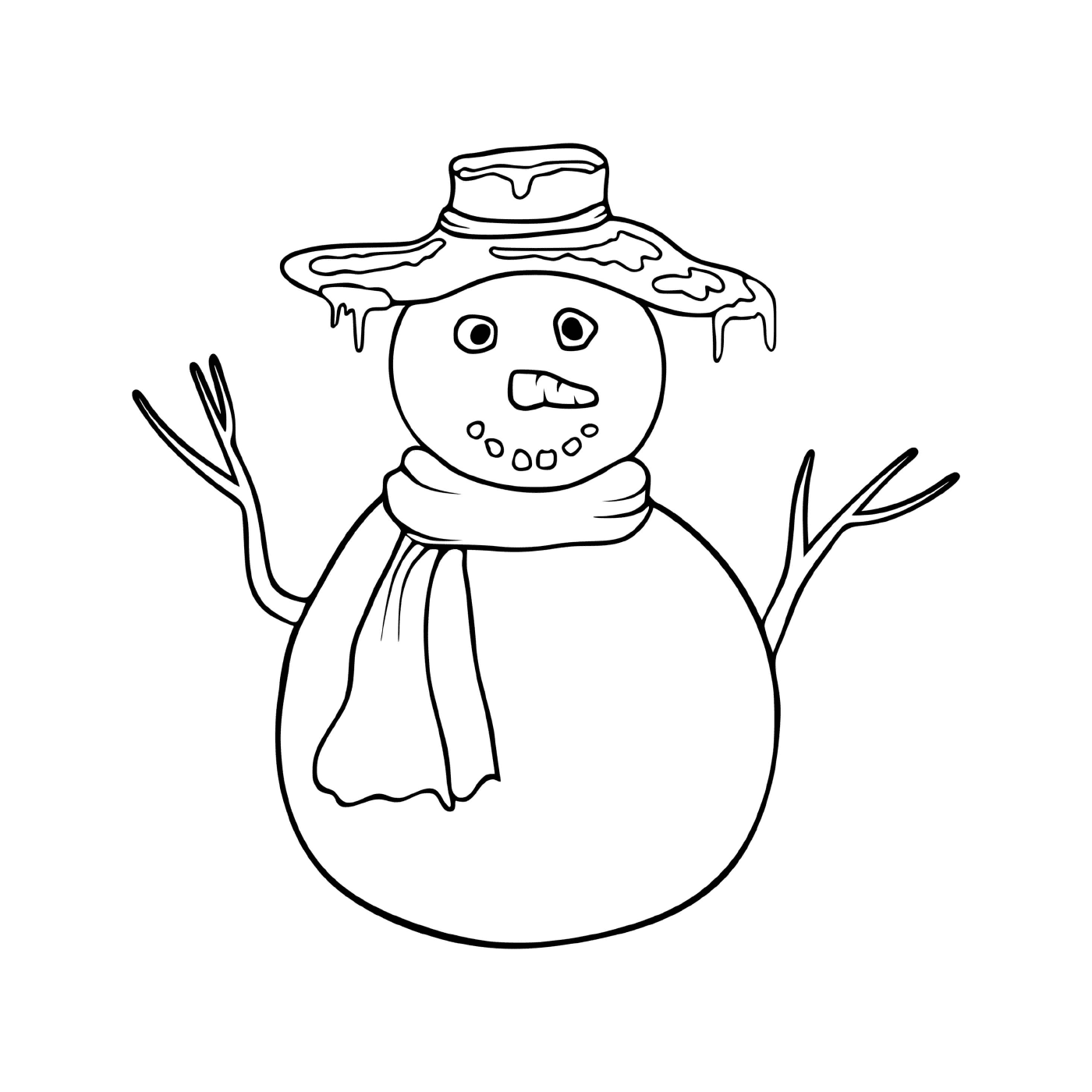  Frozen by the cold of December, the snowman 