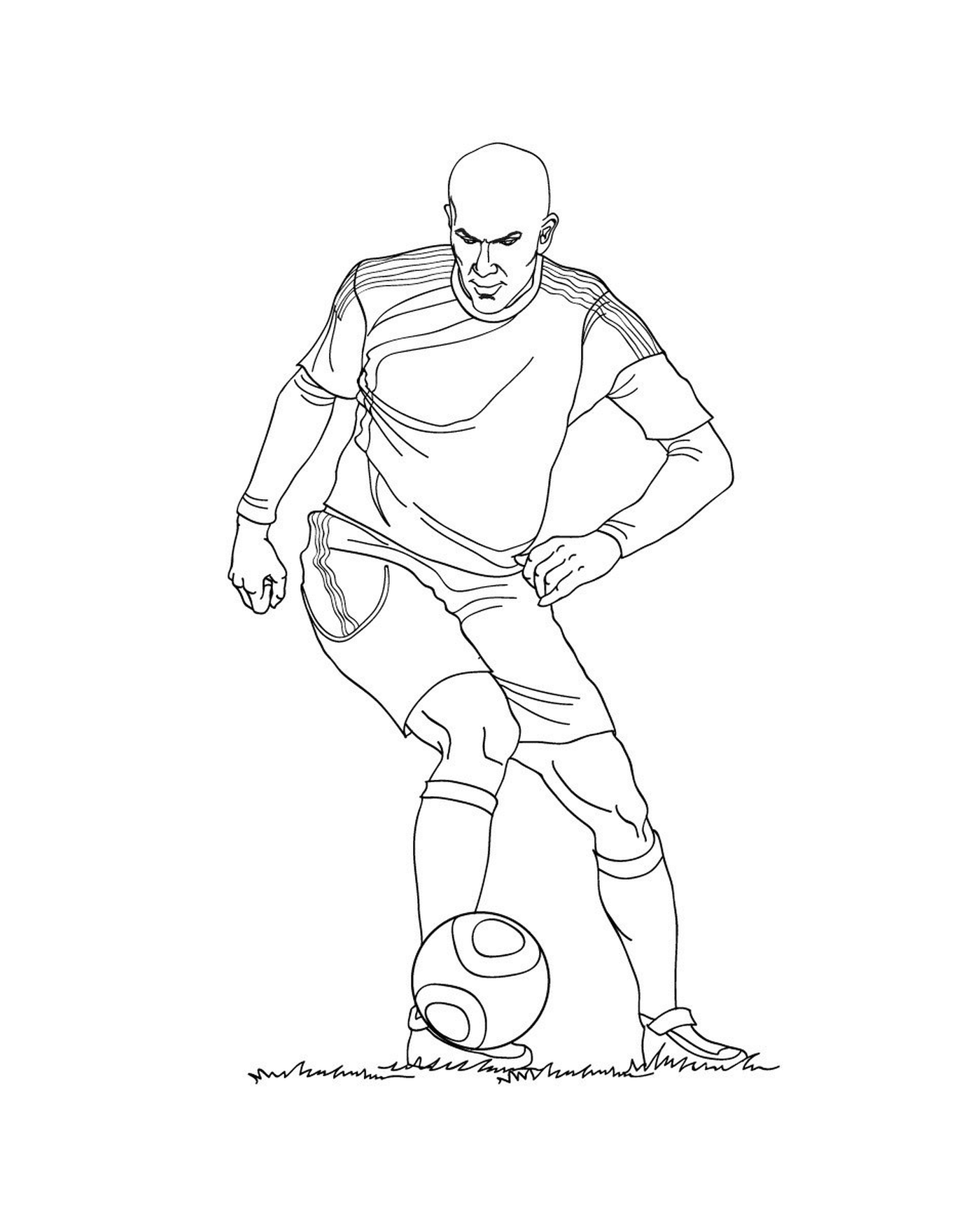  Футбольный игрок пинается в мяч 