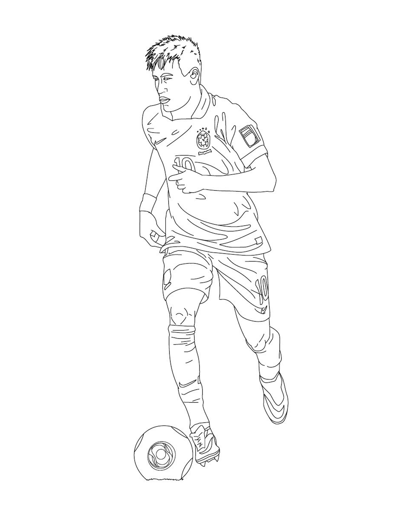  Un hombre jugando al fútbol, Neymar 