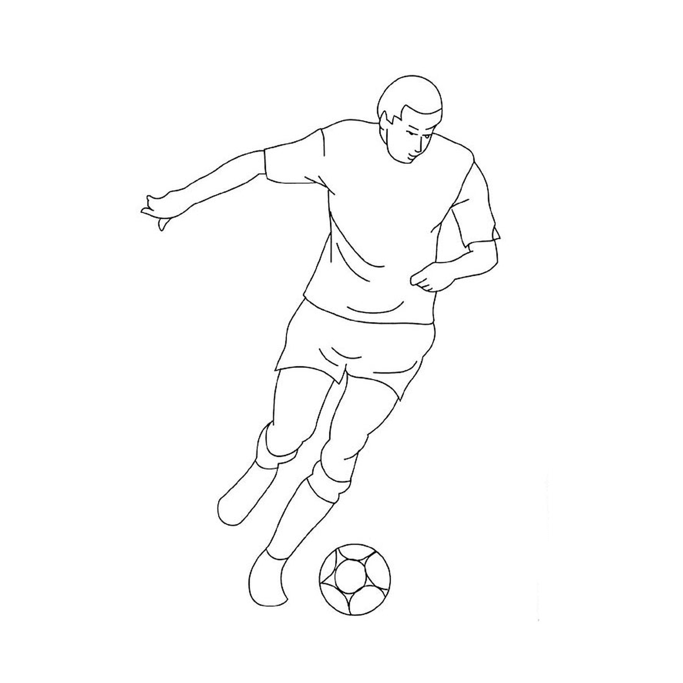  Мужчина играет в футбол 