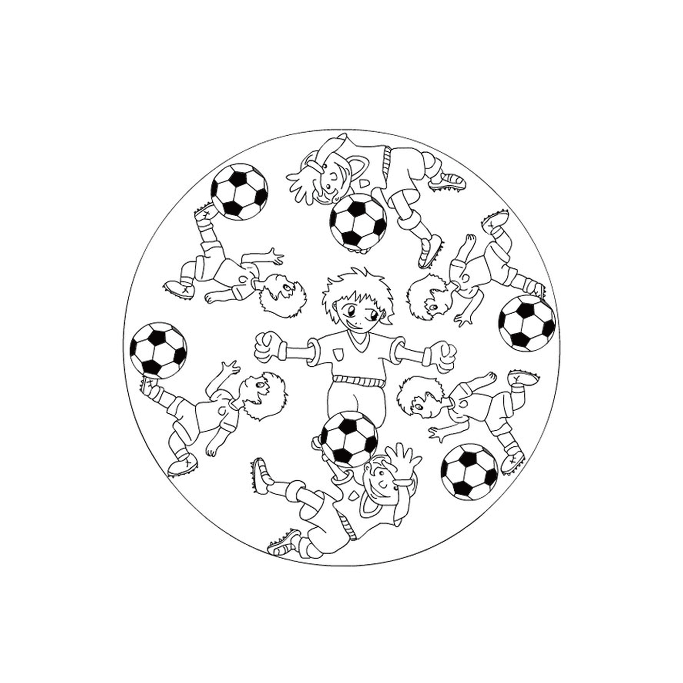  Ein Mandala von Fußballspielern 
