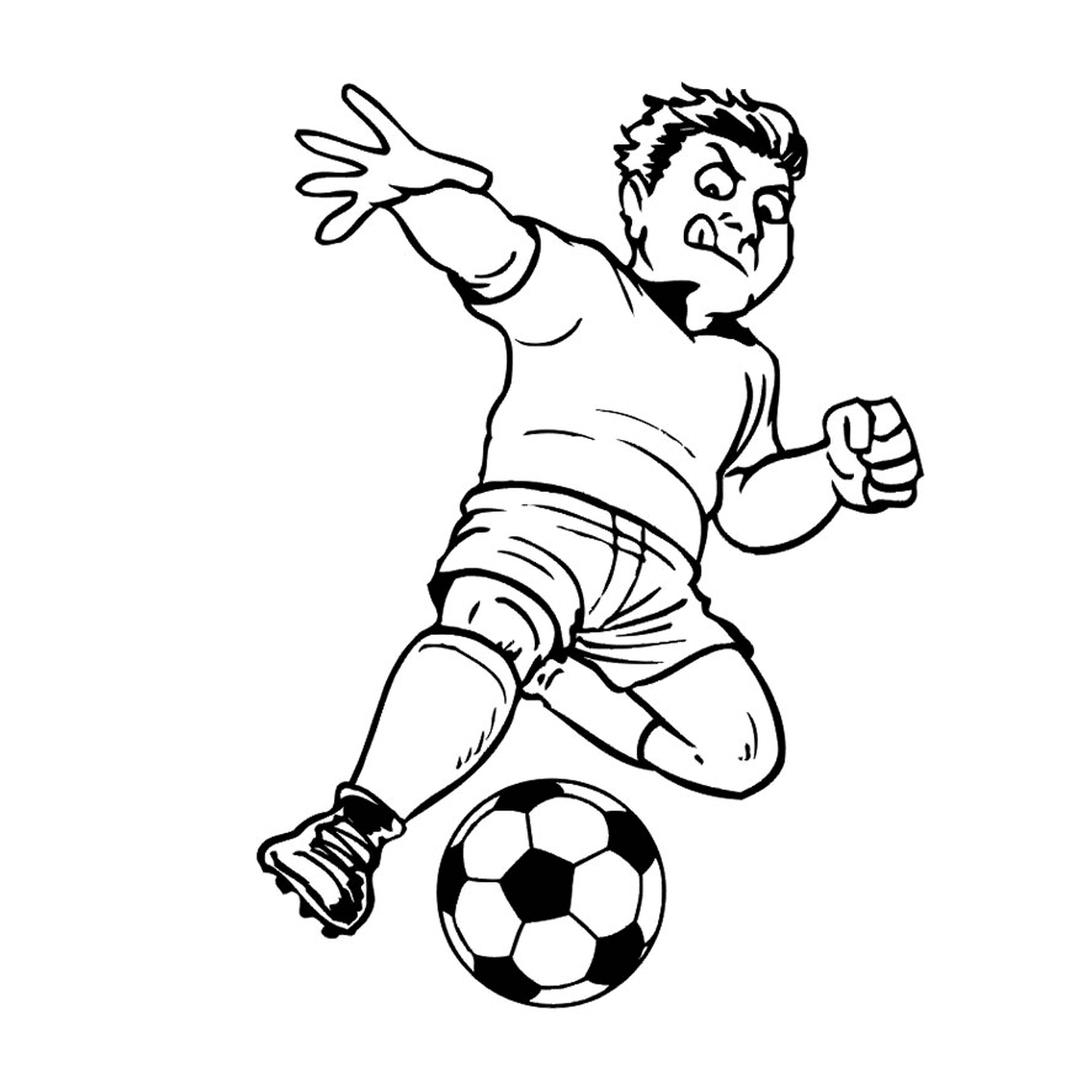  A man plays football 