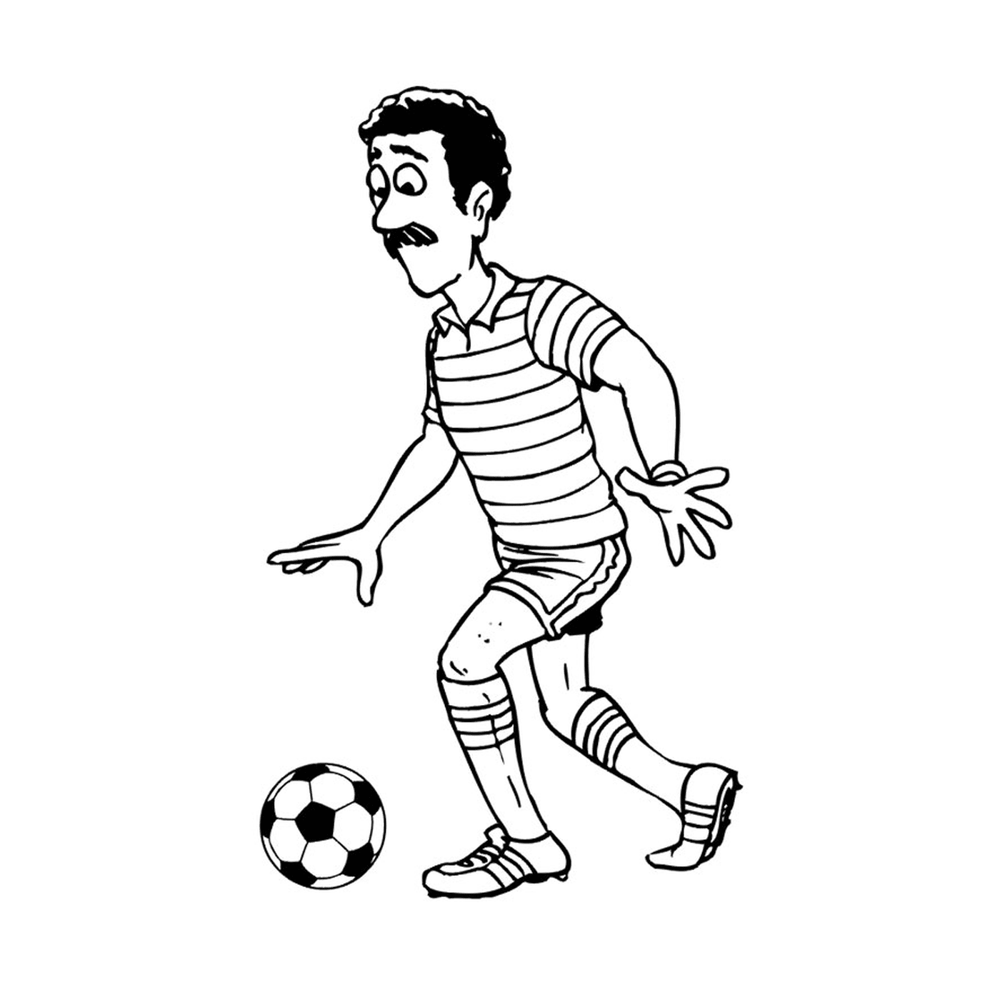  Un hombre juega al fútbol en Argelia 