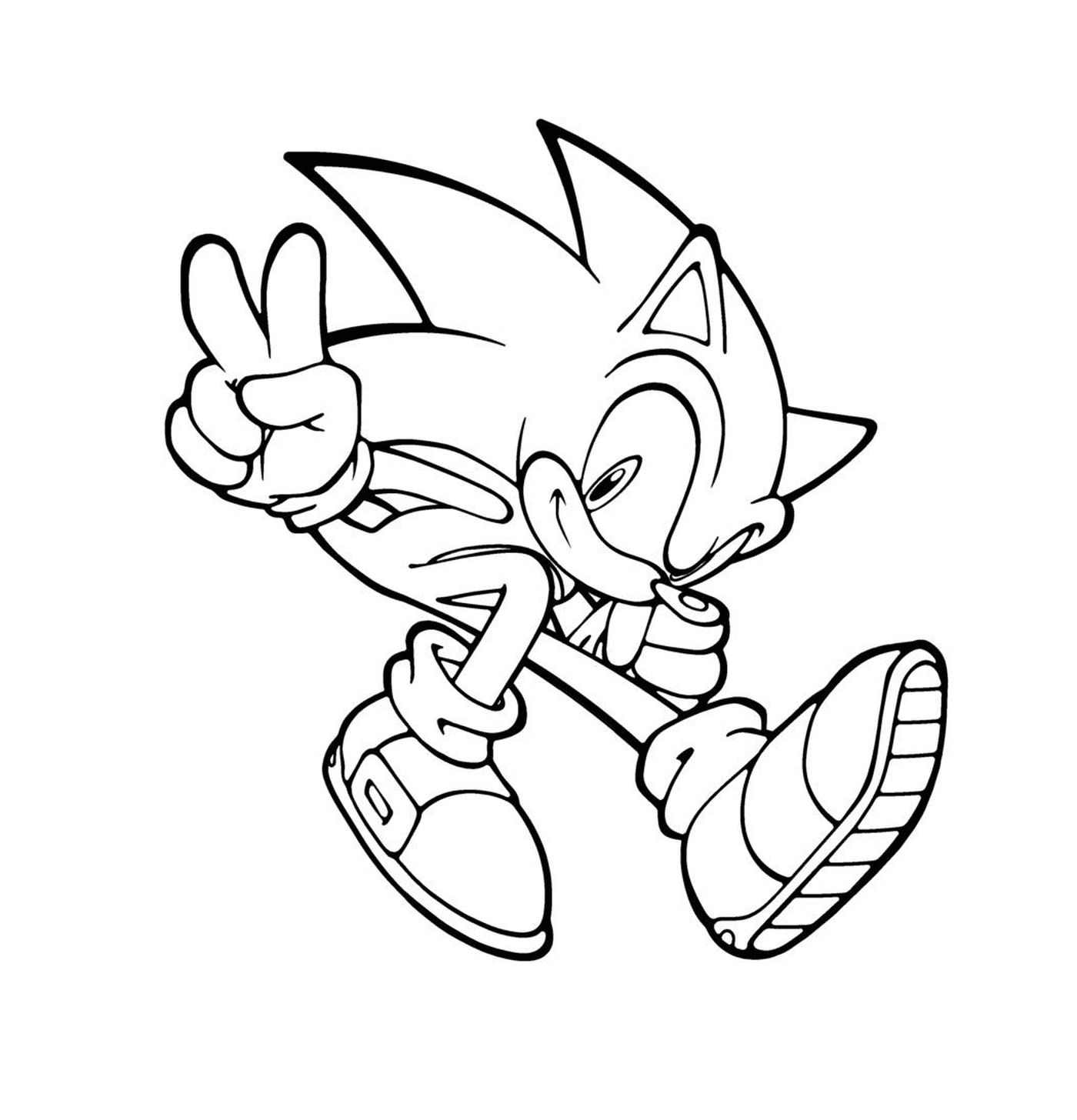  Sonic haciendo una señal de paz 
