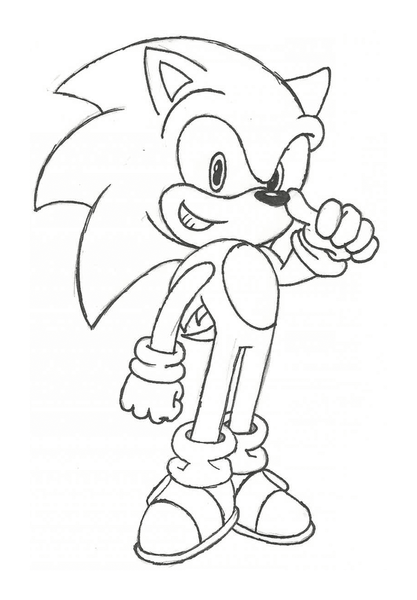 Sonic con una posa eroica 