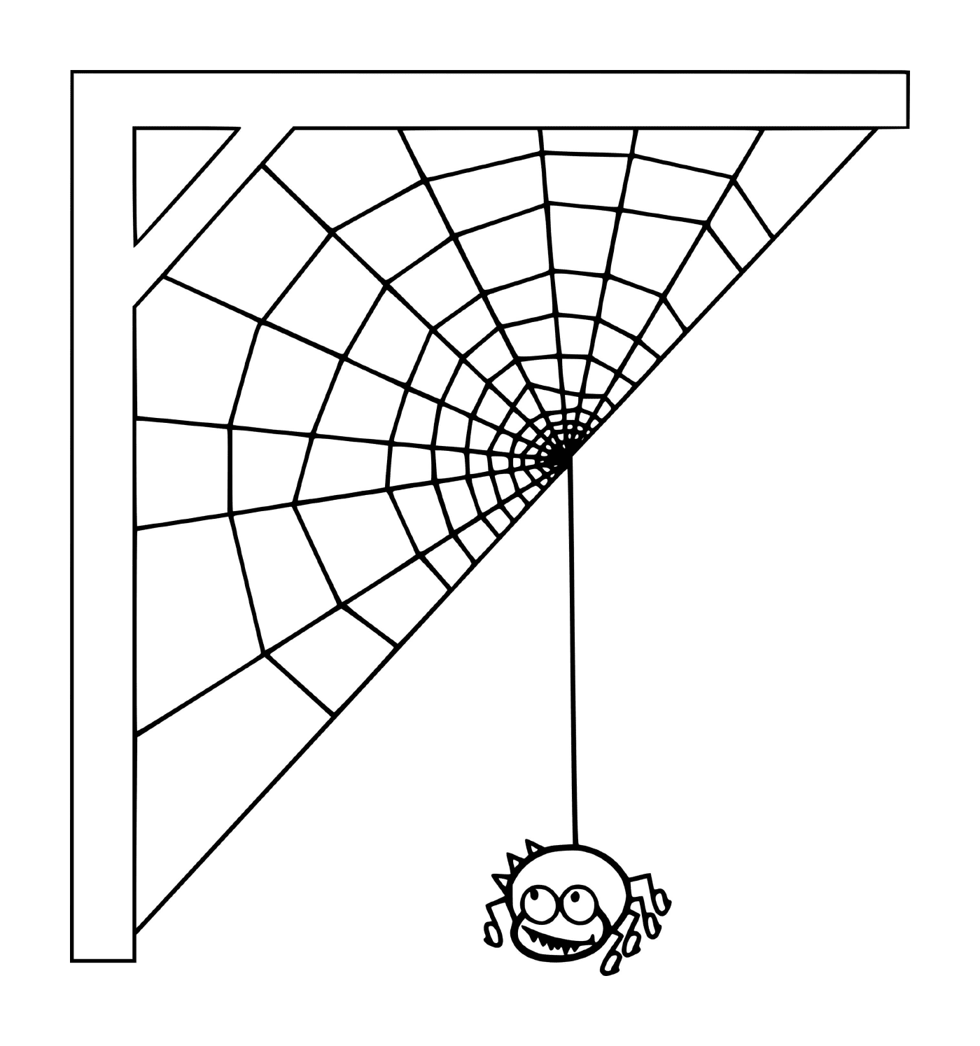  Ein Spinnennetz, das von einer Spinne gewebt wird 