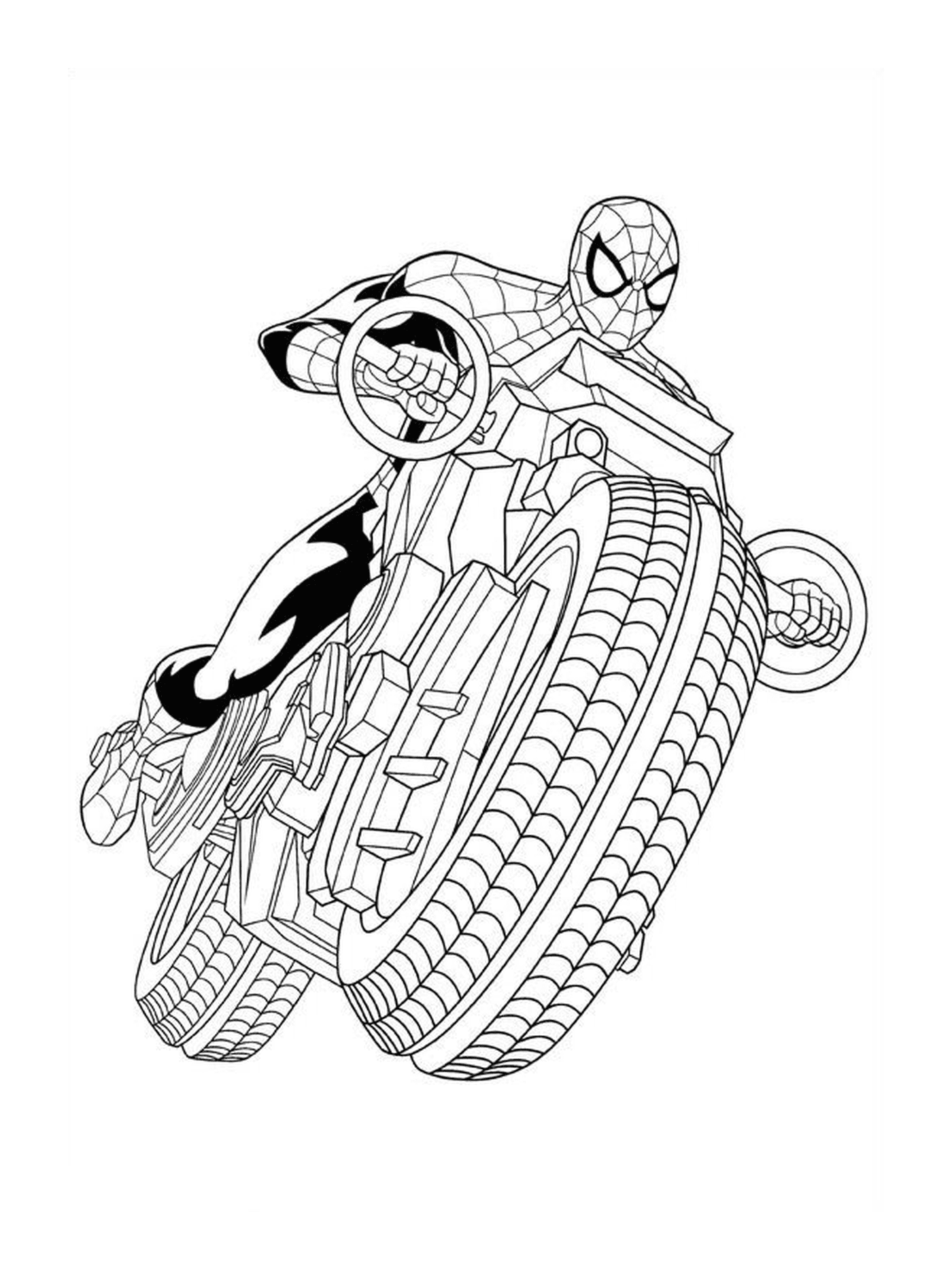  Spiderman auf einem Motorrad 
