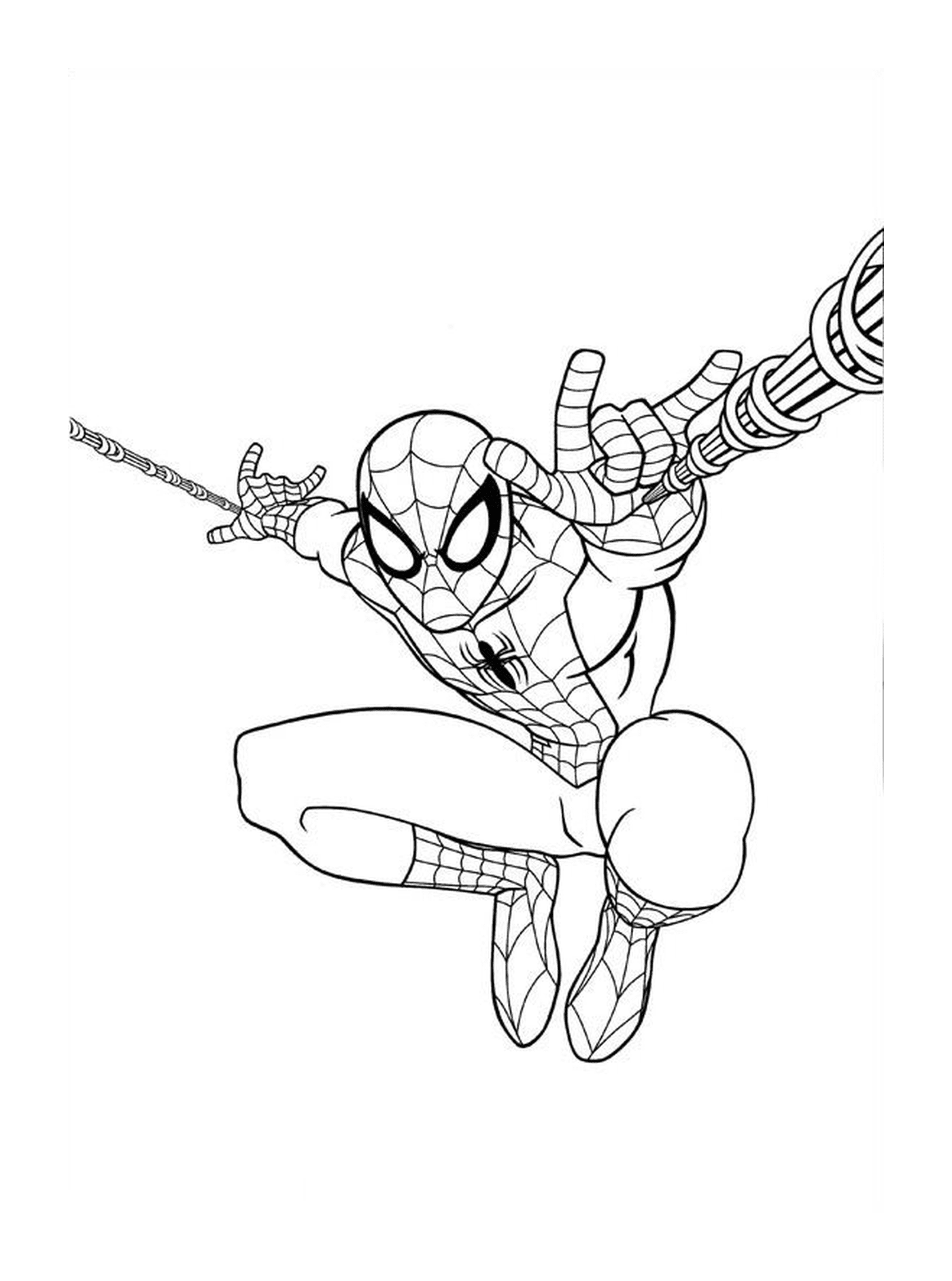  Человек-паук прыгает 