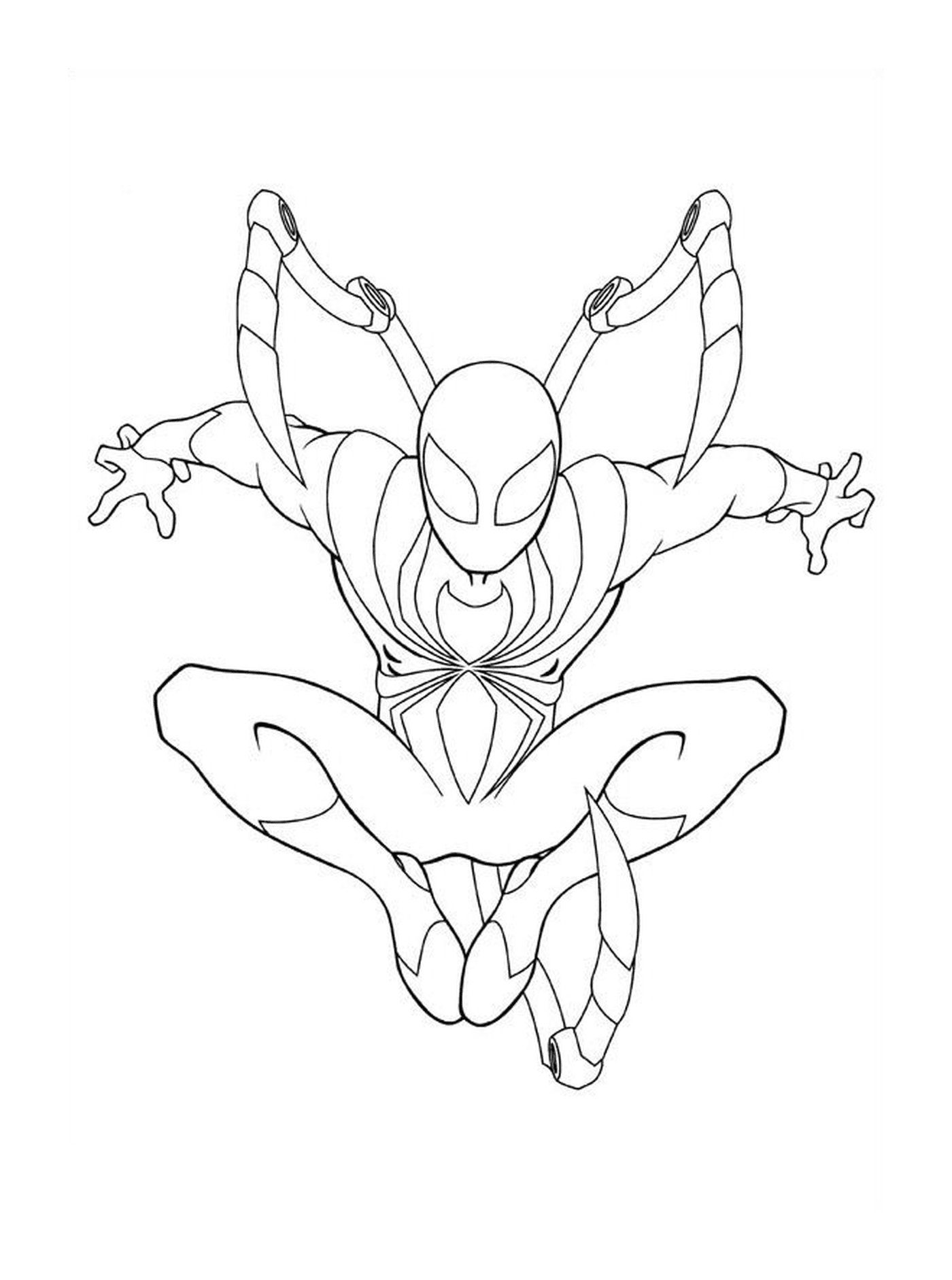  Человек-паук со своим железным костюмом 