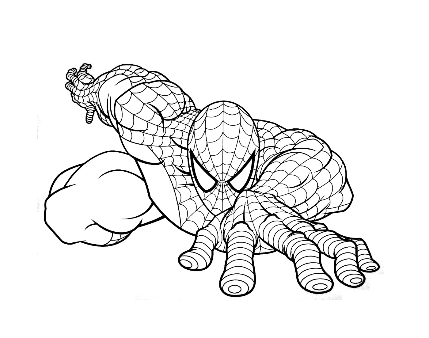  Spiderman rappresentato in disegno 
