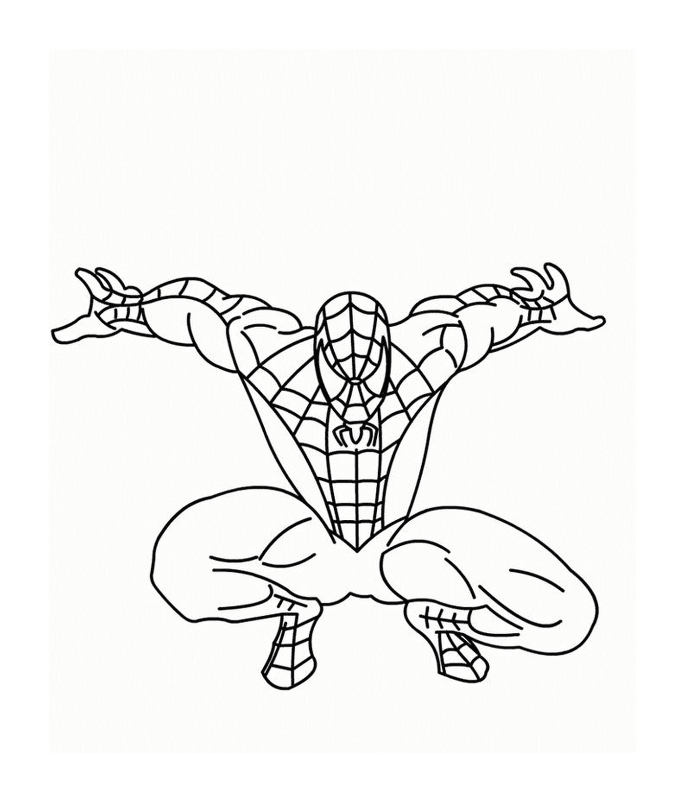  Человек-паук готов прыгнуть 