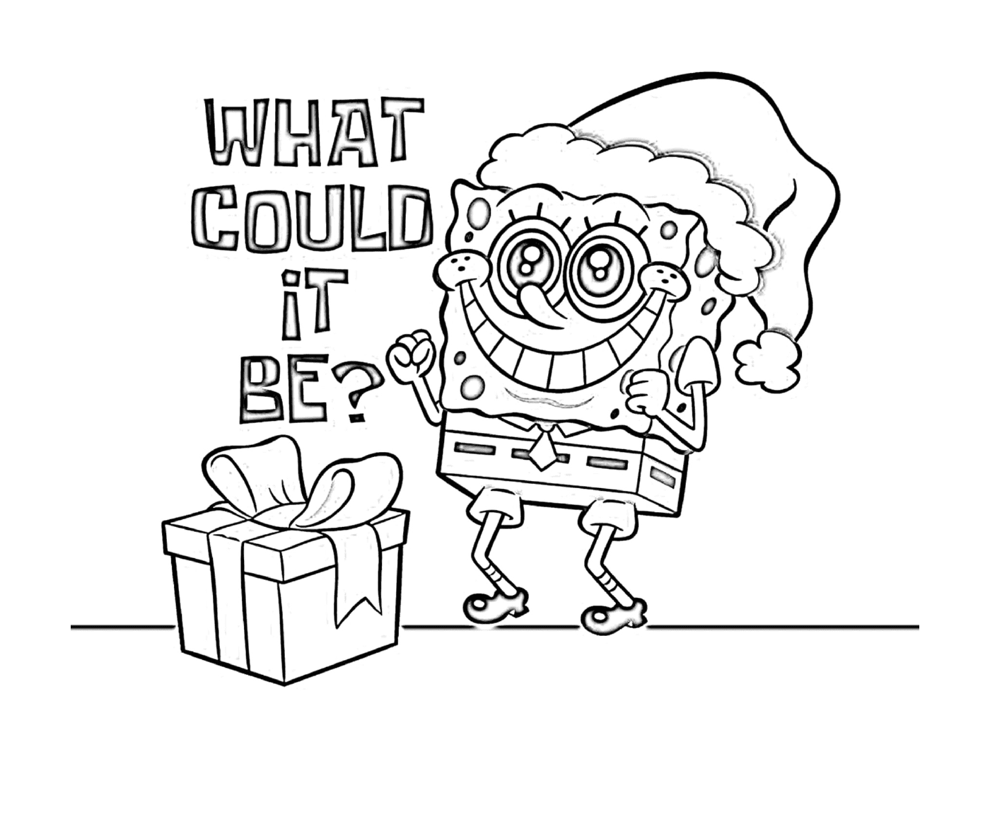 Bob la esponja de Navidad con un sombrero de Papá Noel 