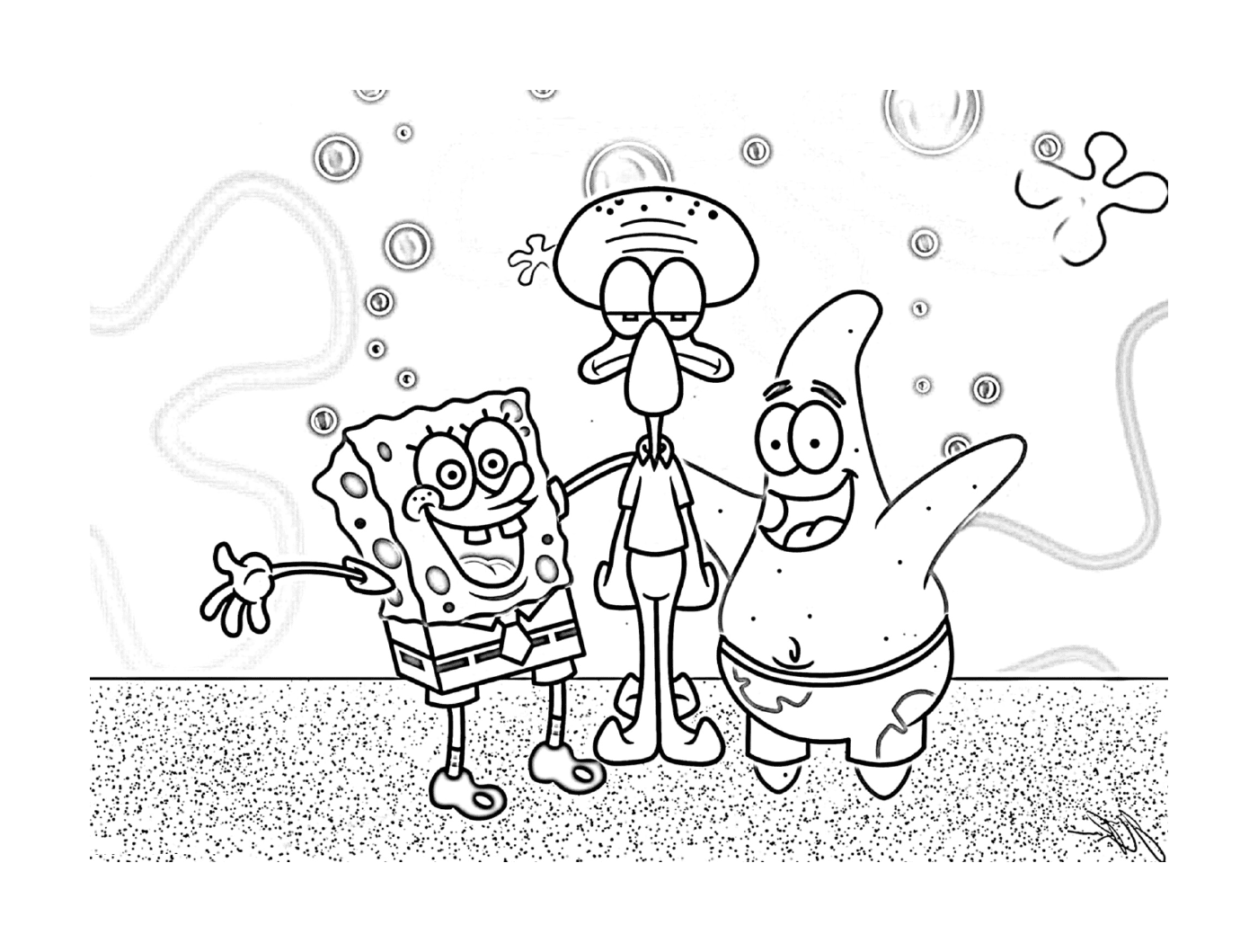  Spongebob and Patrick, a happy family 