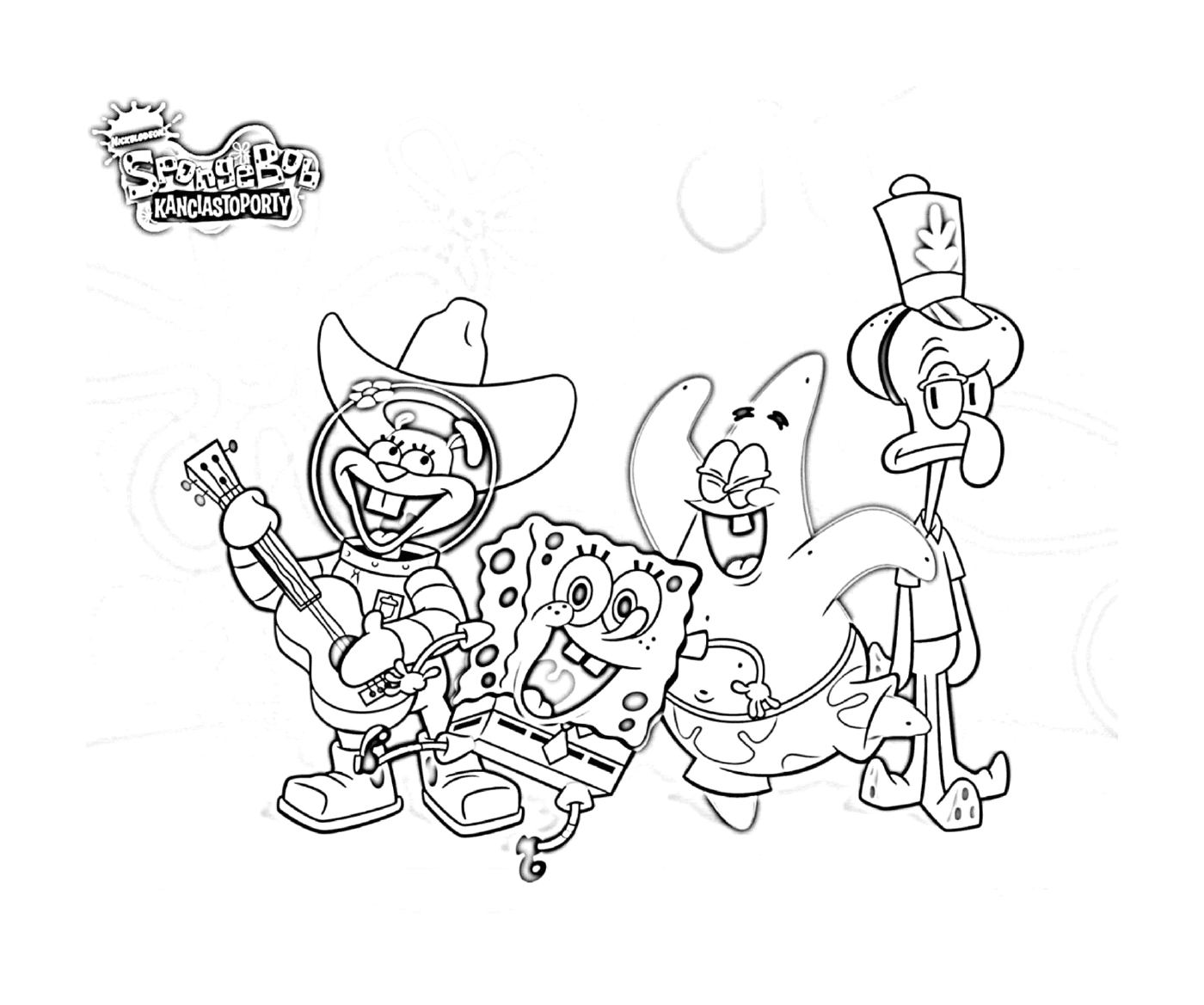  Peón Bob la Esponja, un grupo de personajes de dibujos animados 