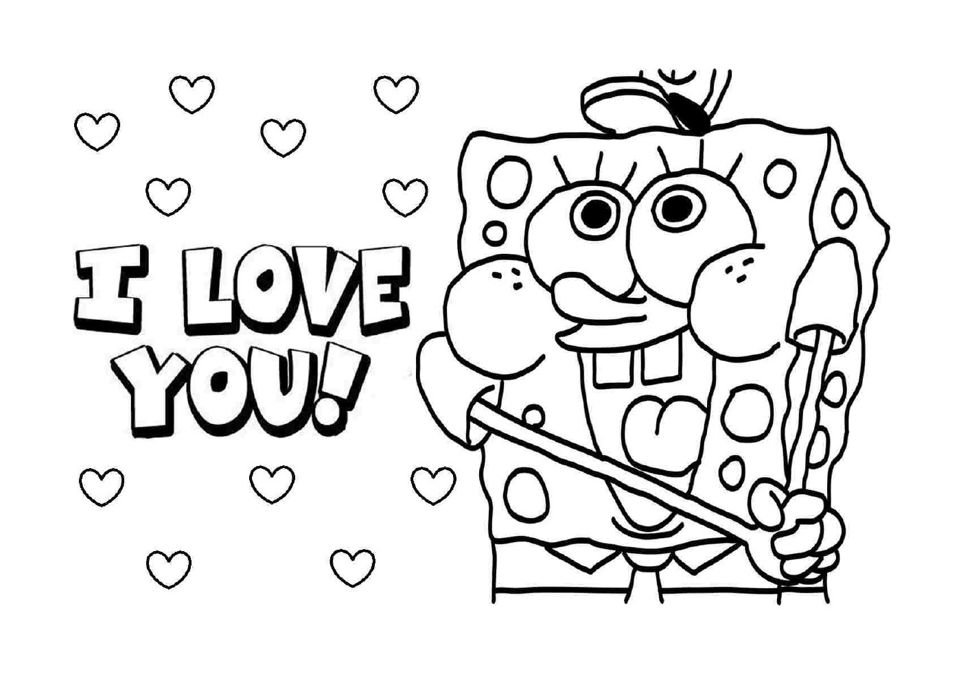  Image of a Sponge Bob saying I love you 