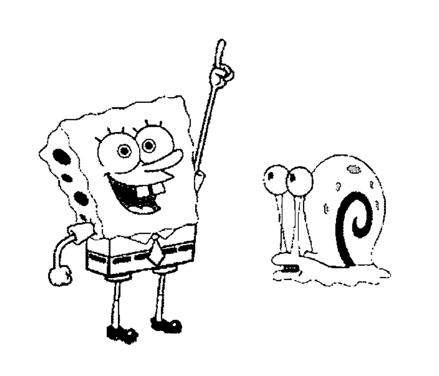  Image of Bob the Sponge and a snail 