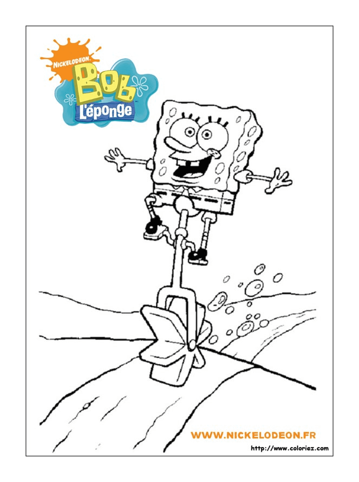  Bob the sponge jumping over a trash can 