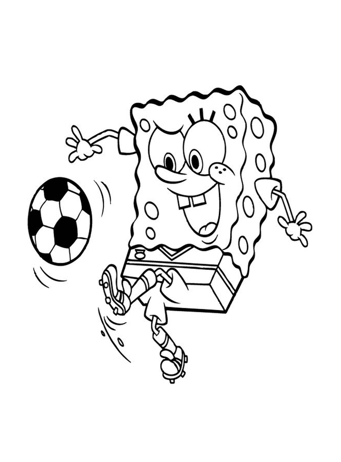  Bob Esponja jugando al fútbol 