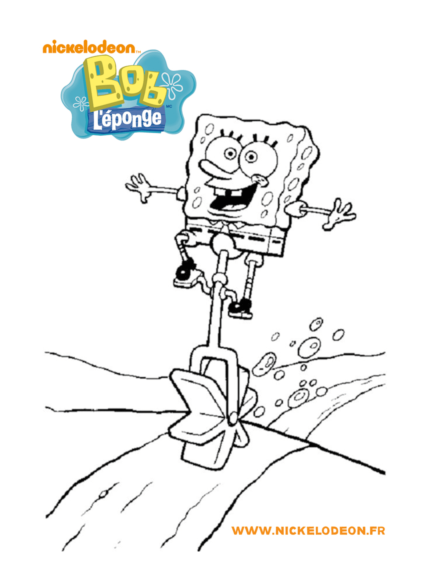  Bob the sponge jumping over a trash can 