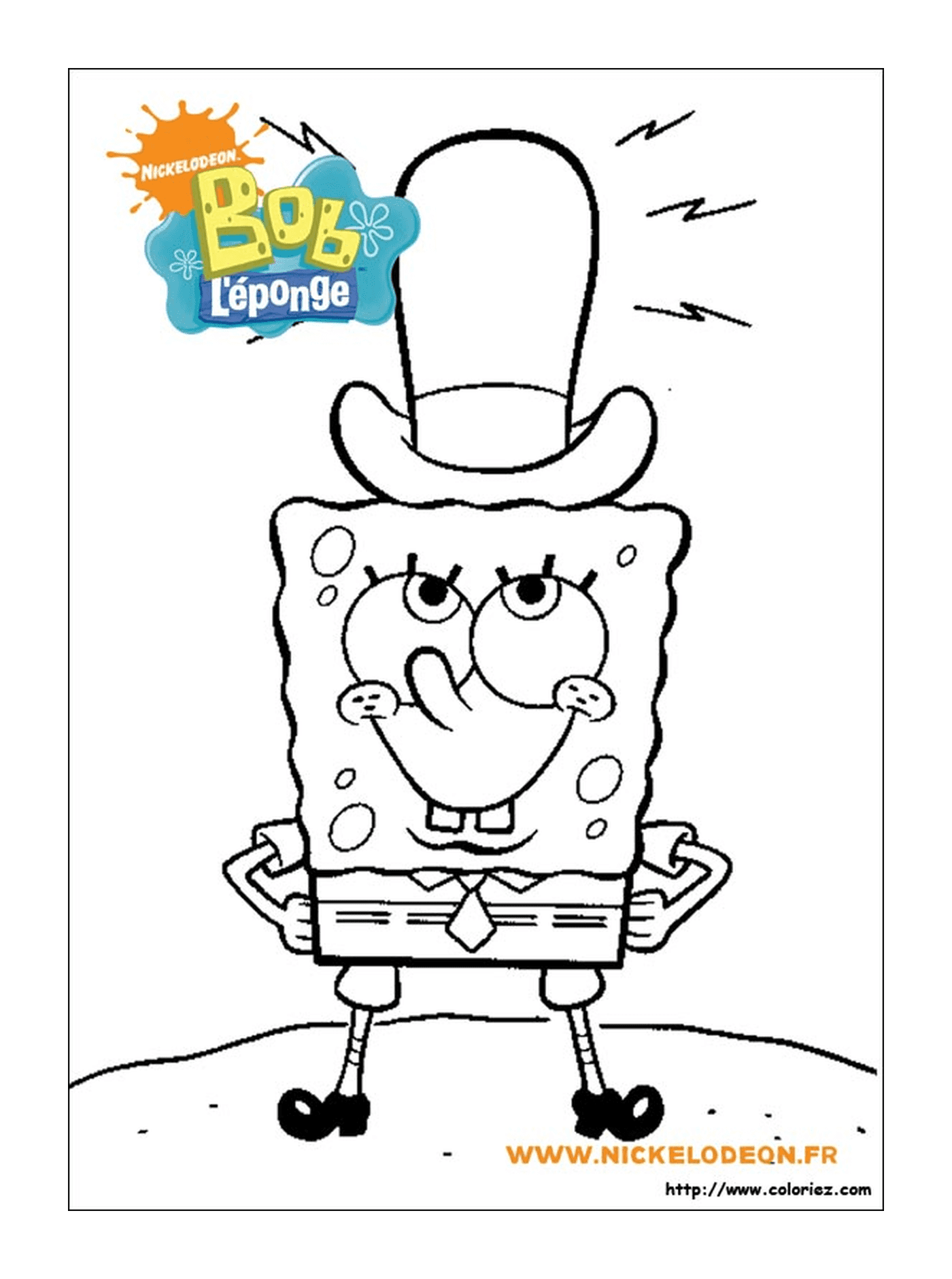  A Spongebob wearing a top-of-the-shape 