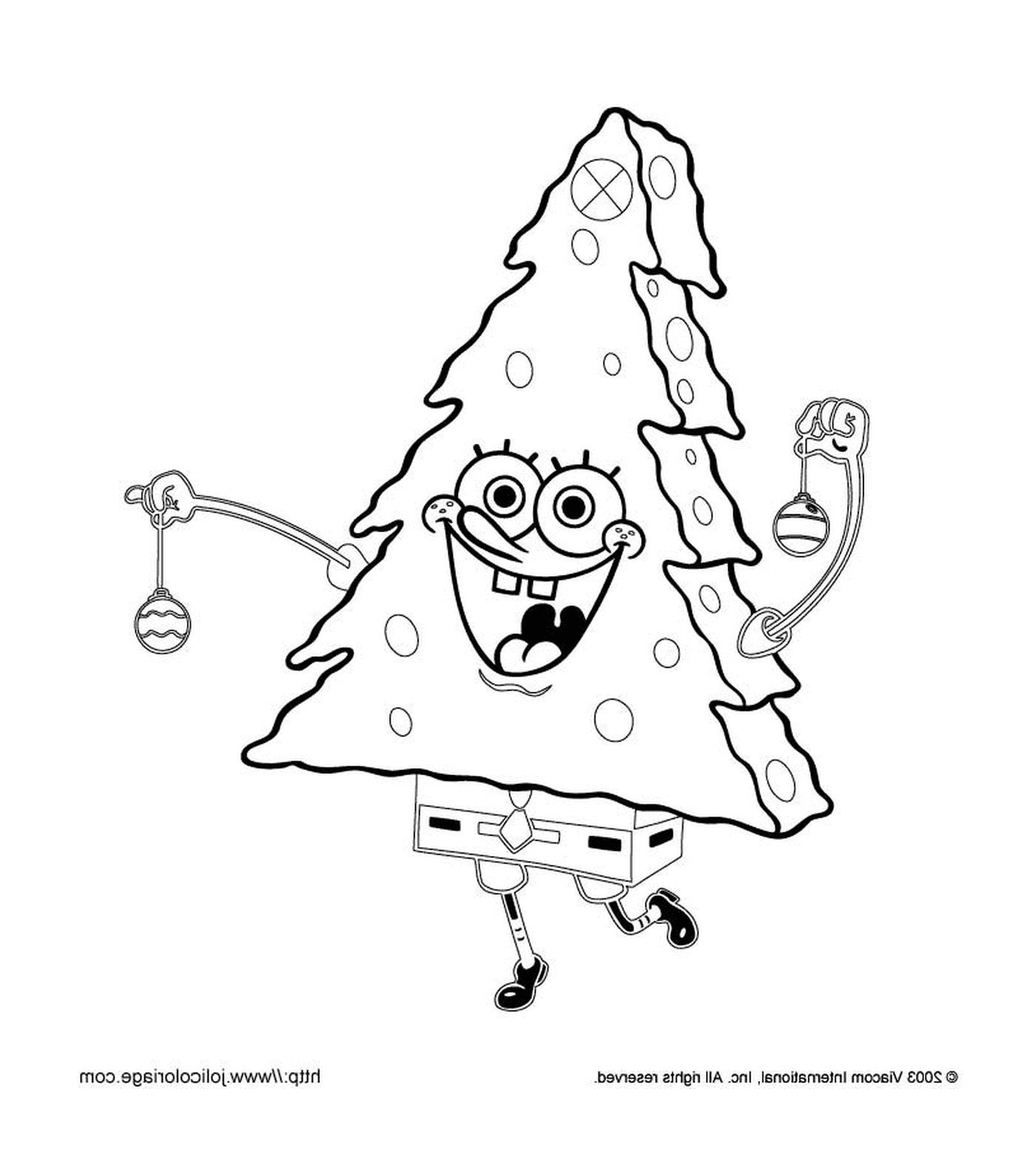  A Christmas tree with Bob the Sponge 