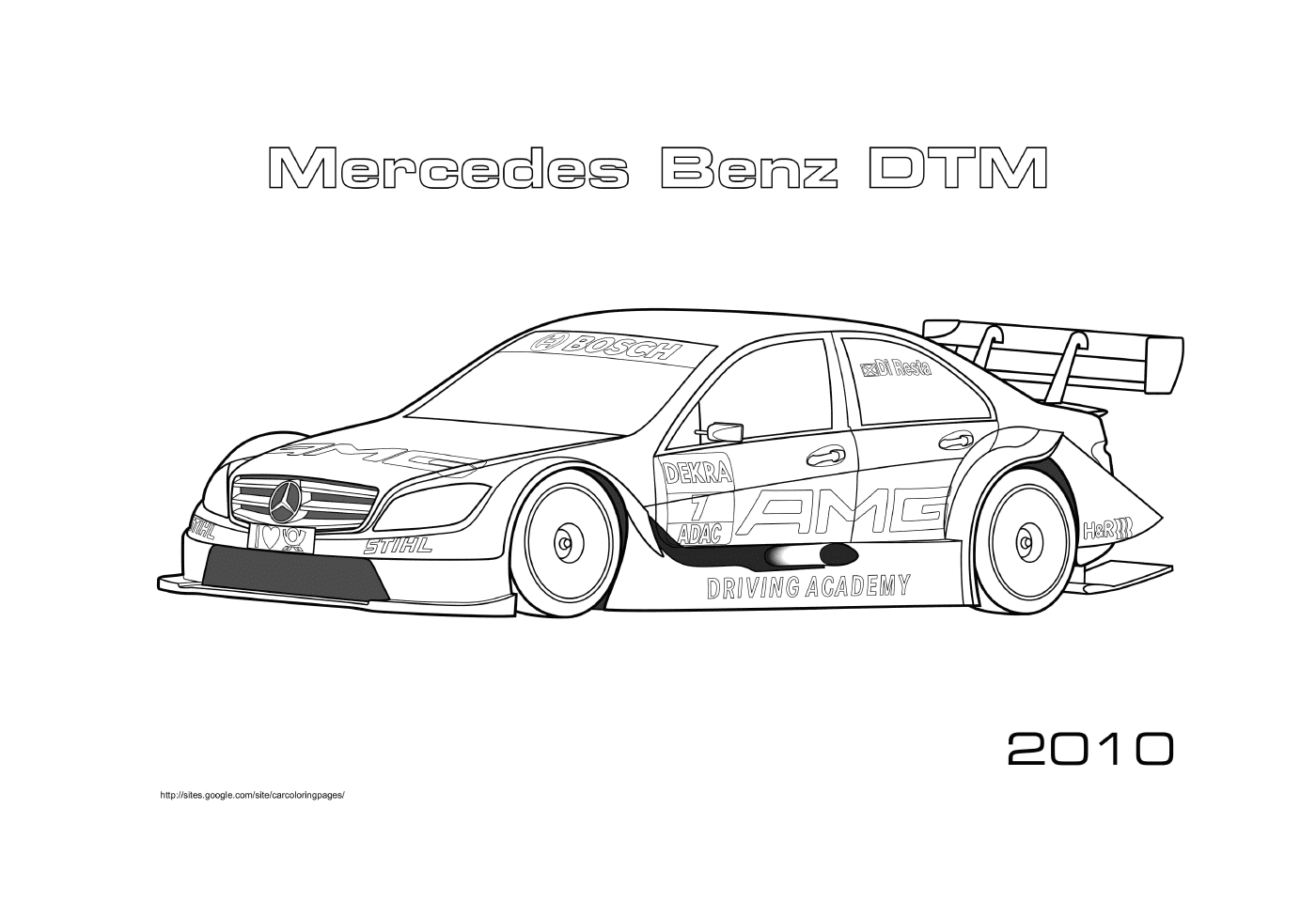  Mercedes Benz DTM 2010, coche de carreras 
