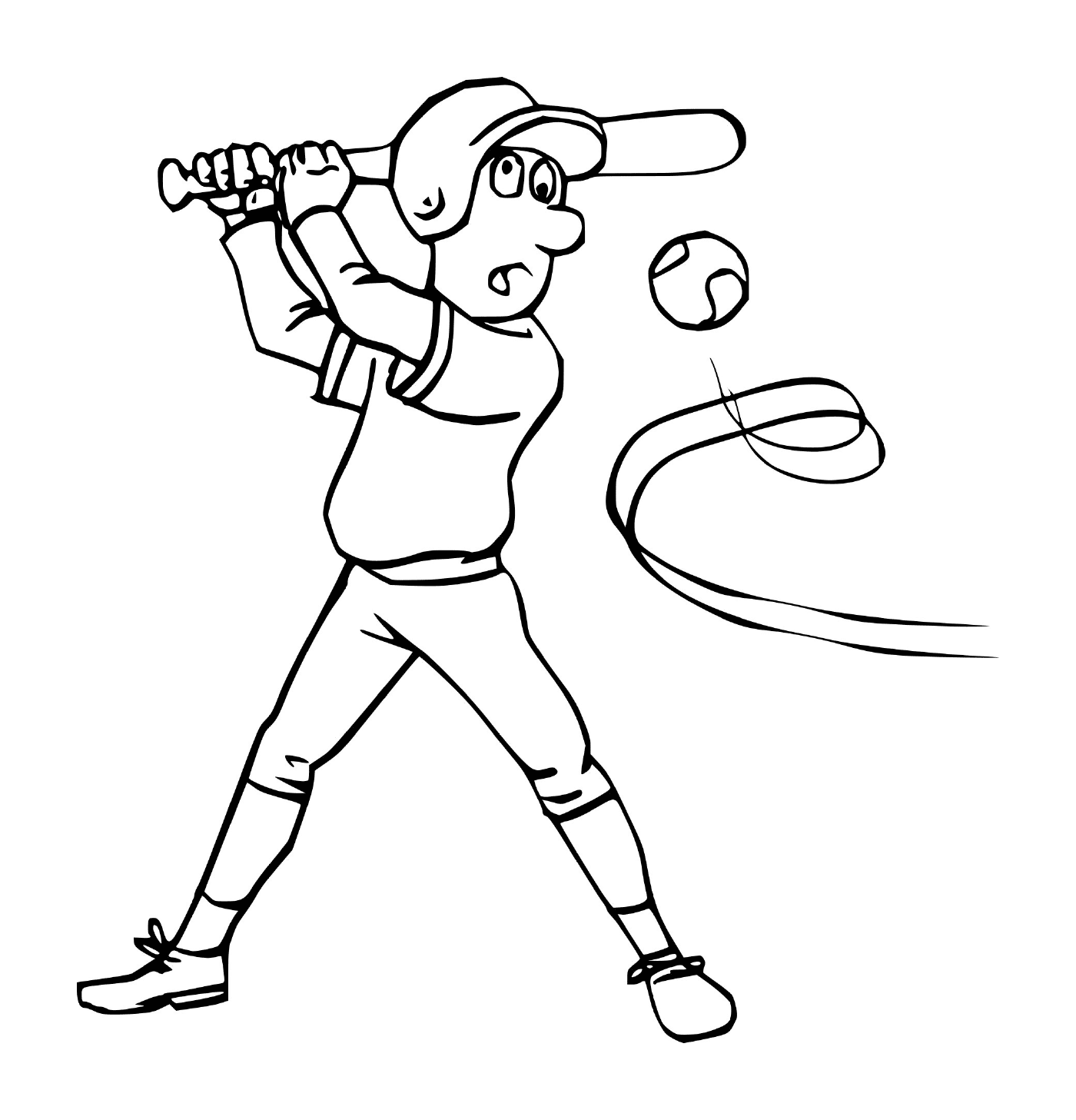  Sport, baseball, man hitting a ball 