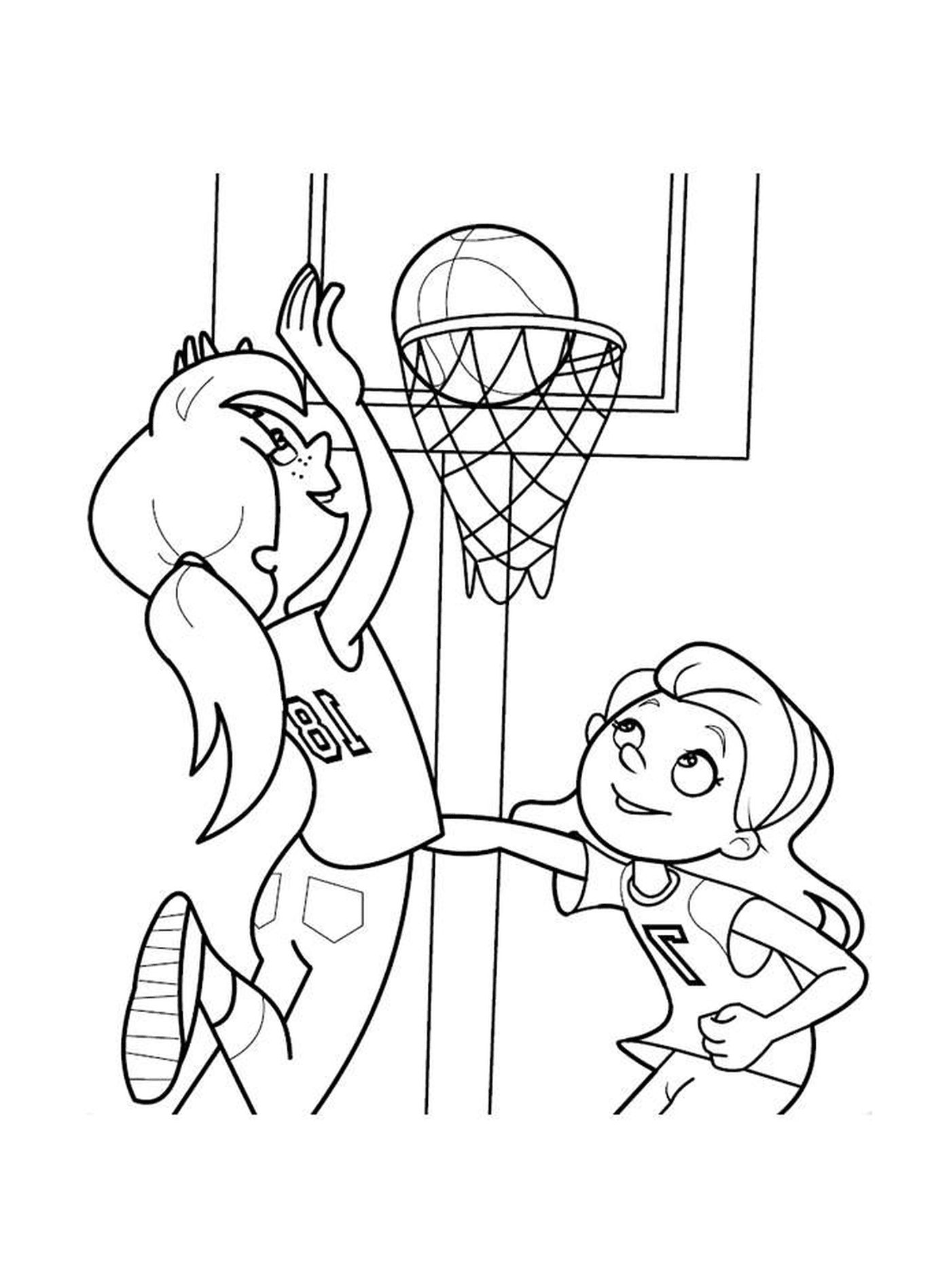  Sport, basketball, girls playing on a field 