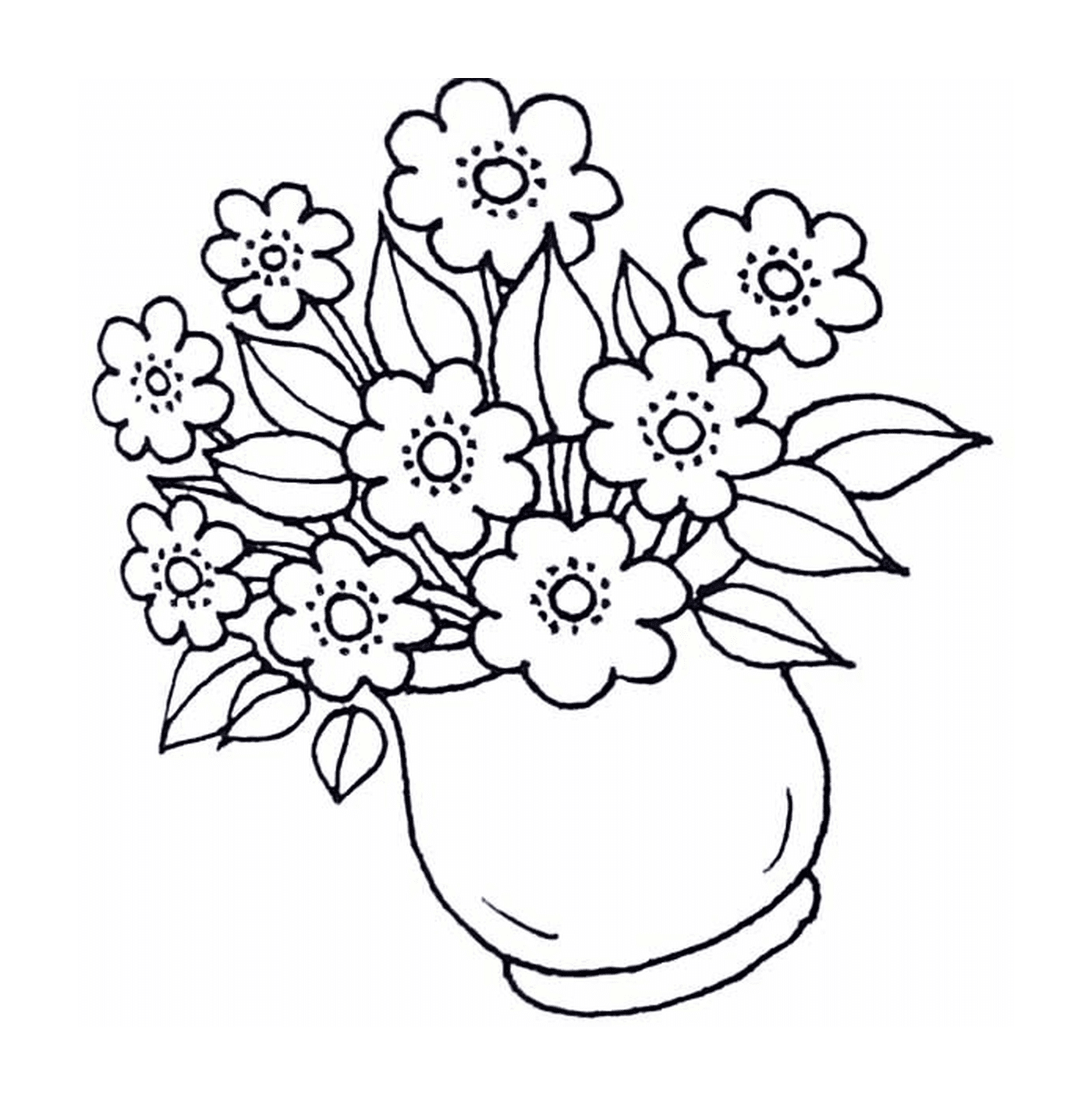  Frühlingsblumen, elegante Vase 