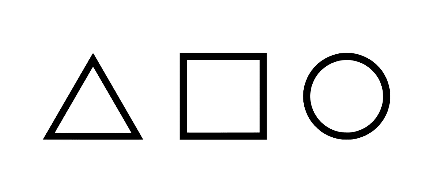  Symbole Quadratkreis Dreieck 