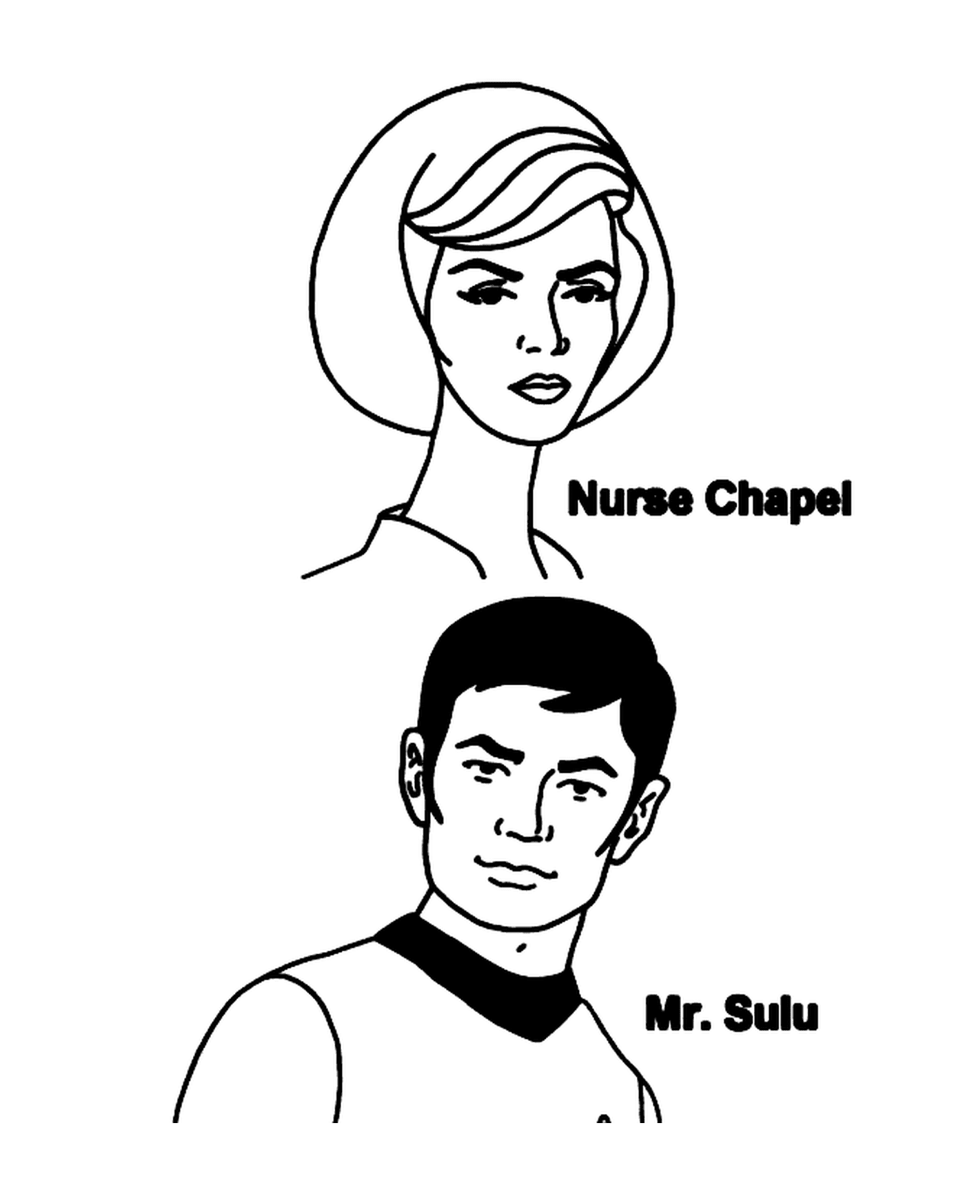 Nurse Chapel and Mr Sulu of Star Trek 