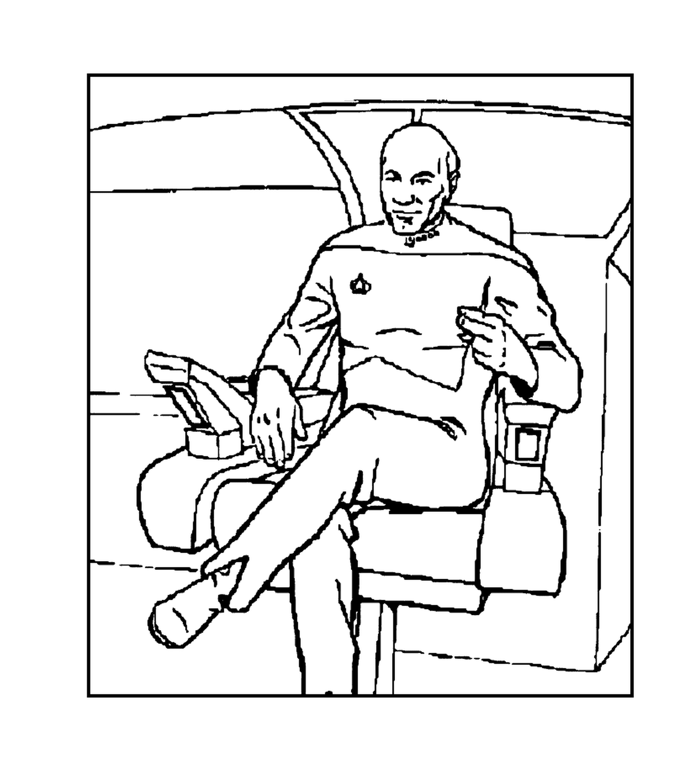  A Star Trek character in an armchair 