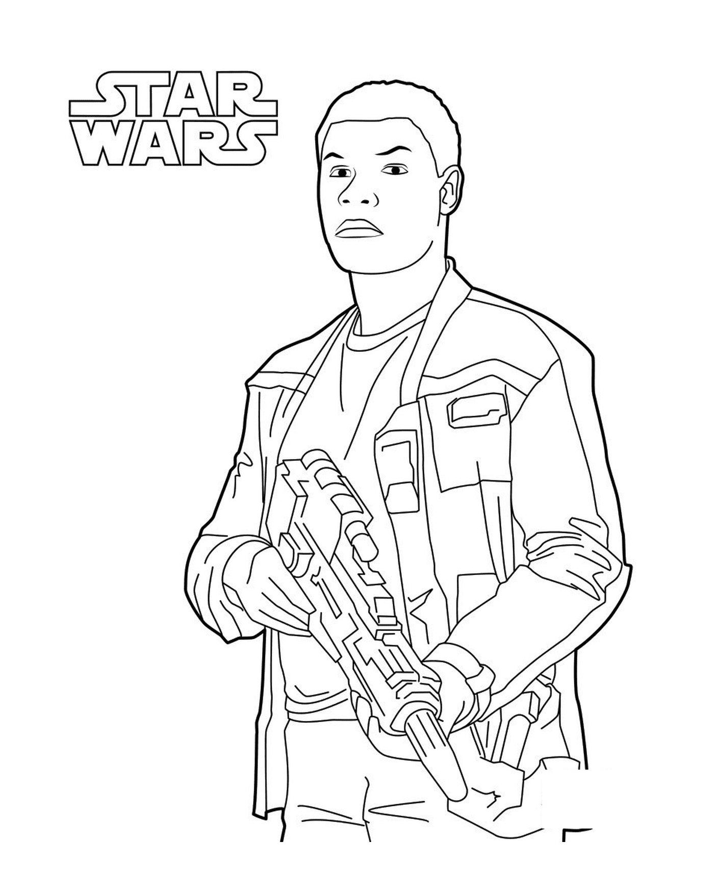 Finn con una pistola a Star Wars 7 