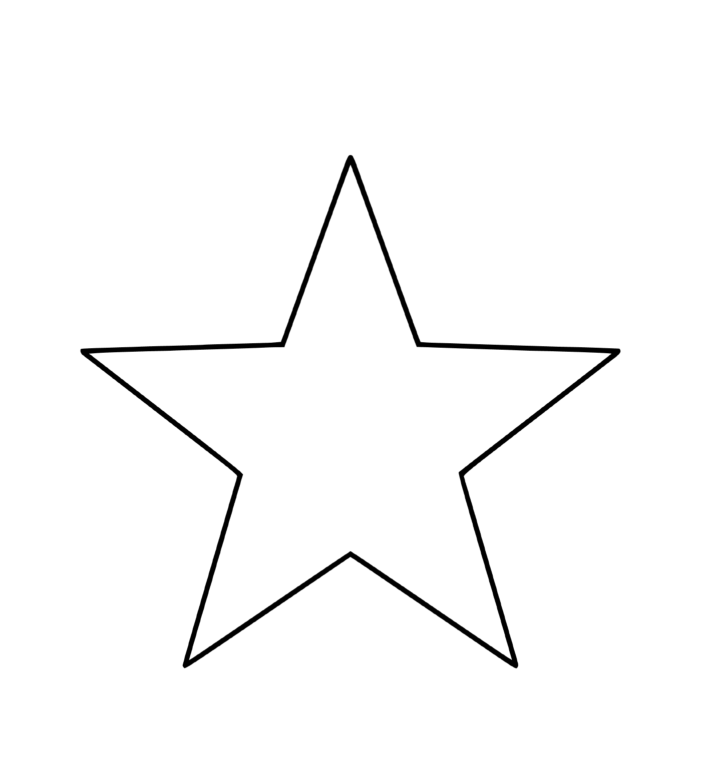  Ein fünfzackiger Stern bereit, geschnitten zu werden 