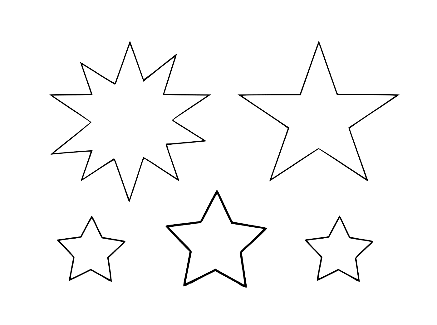  Ein Satz von sechs verschiedenen Sternen 