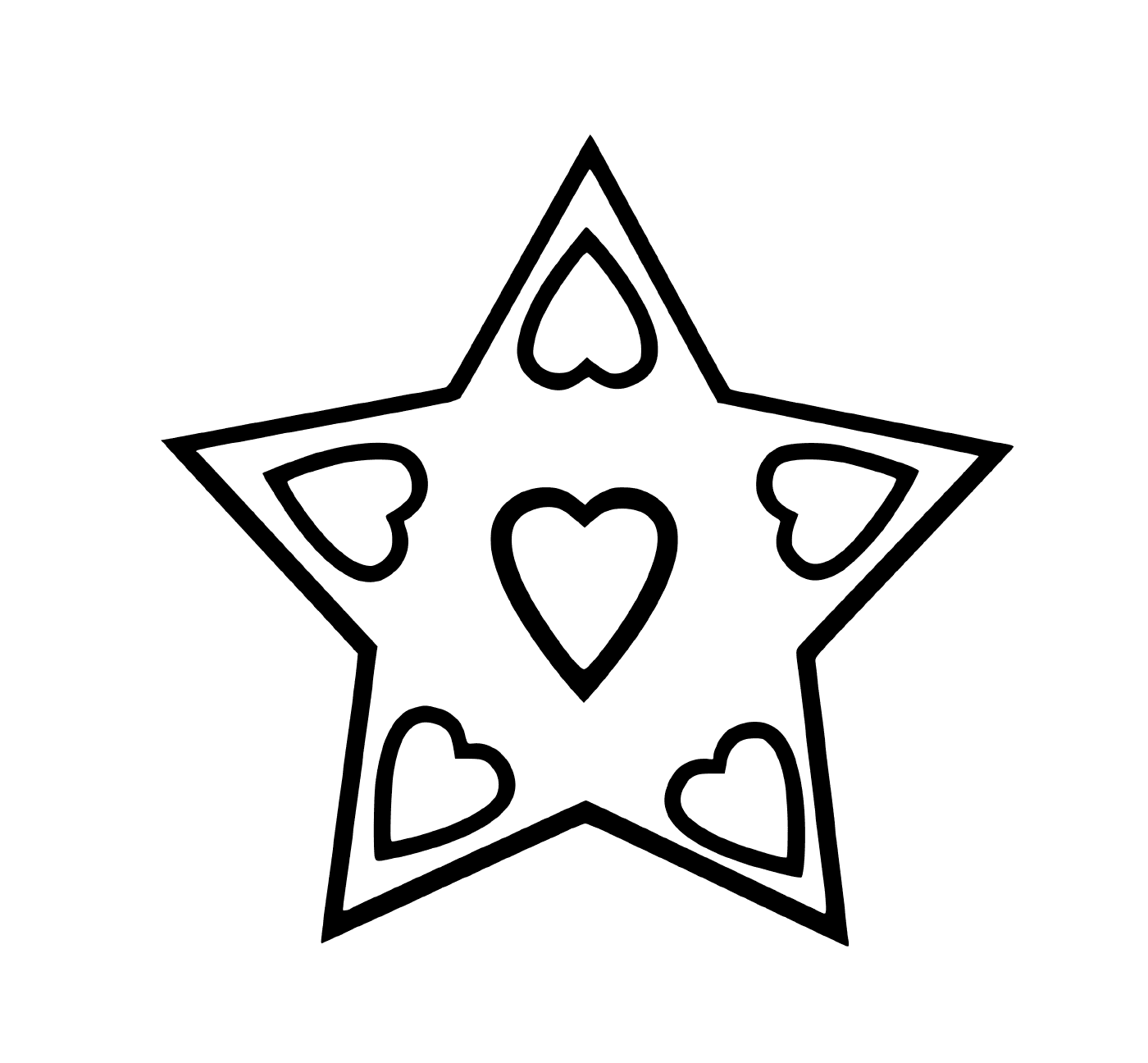  Una estrella rodeada de corazones 