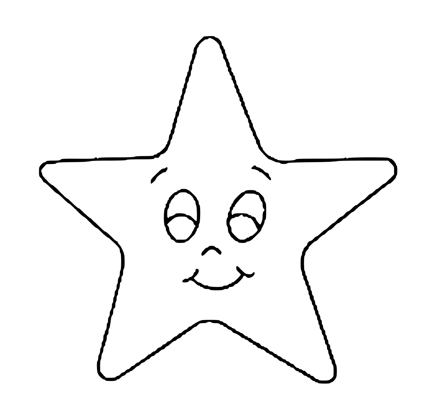  Una estrella con una cara sonriente 